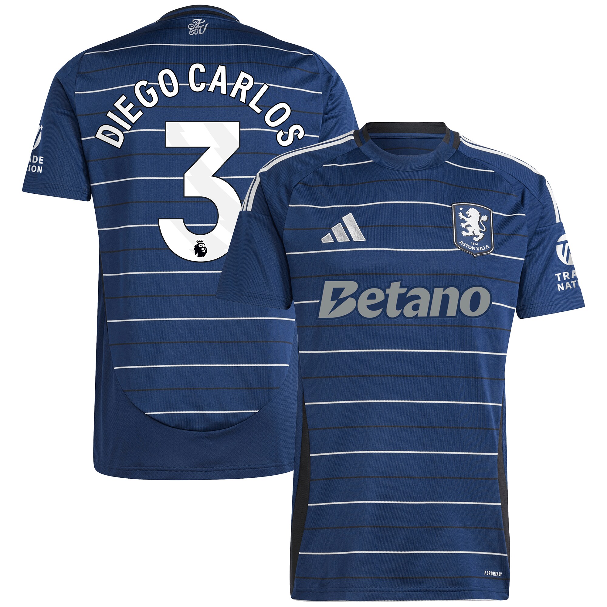 Explore the aston villa adidas third shirt 2024-25 with diego carlos 3 printing Collection of Aston Villa jerseys. Authentic, high-quality football shirts for every supporter, available worldwide.