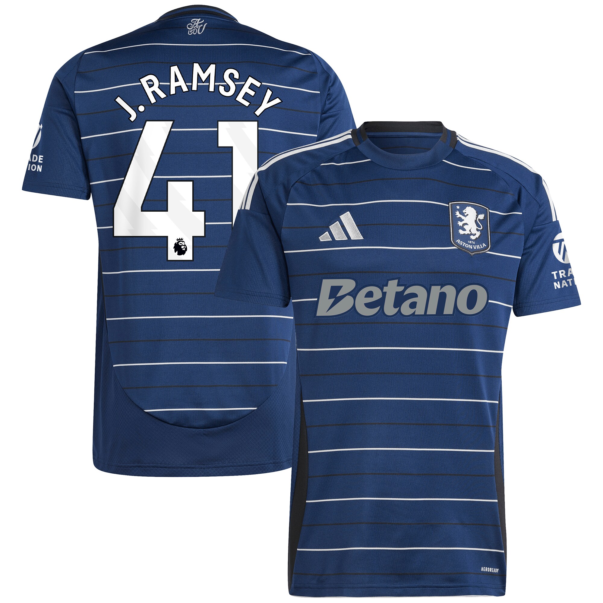 Explore the aston villa adidas third shirt 2024-25 with j. ramsey 41 printing Collection of Aston Villa jerseys. Authentic, high-quality football shirts for every supporter, available worldwide.