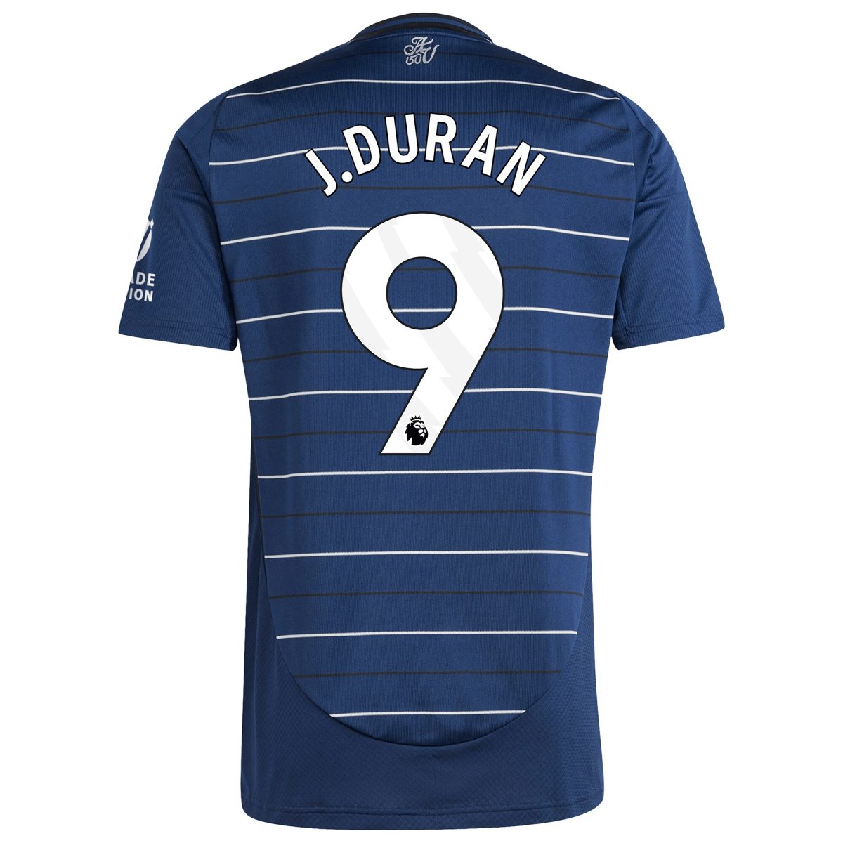 Explore the aston villa adidas third shirt 2024-25 with j.duran 9 printing Collection of Aston Villa jerseys. Authentic, high-quality football shirts for every supporter, available worldwide.