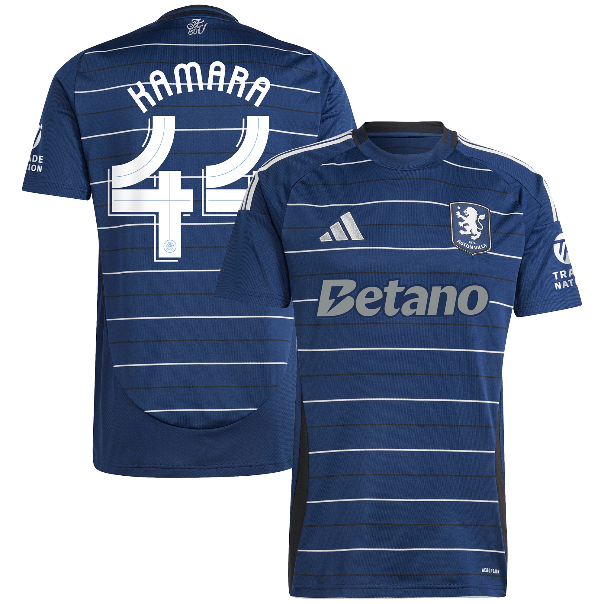 Explore the aston villa adidas third shirt 2024-25 with kamara 44 cup printing Collection of Aston Villa jerseys. Authentic, high-quality football shirts for every supporter, available worldwide.