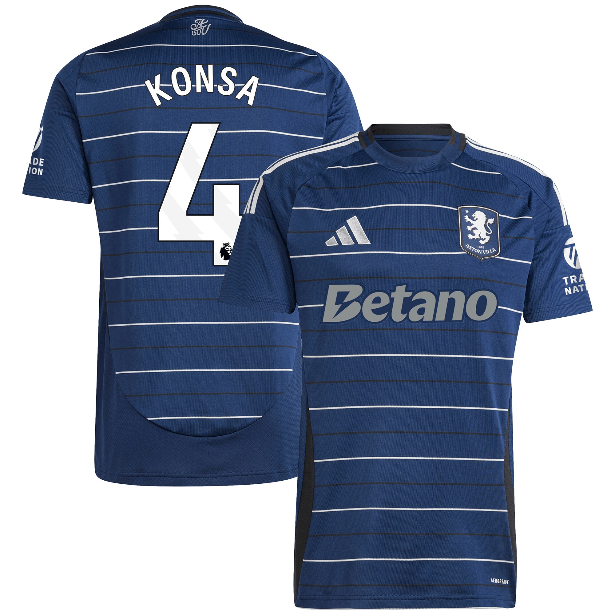 Explore the aston villa adidas third shirt 2024-25 with konsa 4 printing Collection of Aston Villa jerseys. Authentic, high-quality football shirts for every supporter, available worldwide.