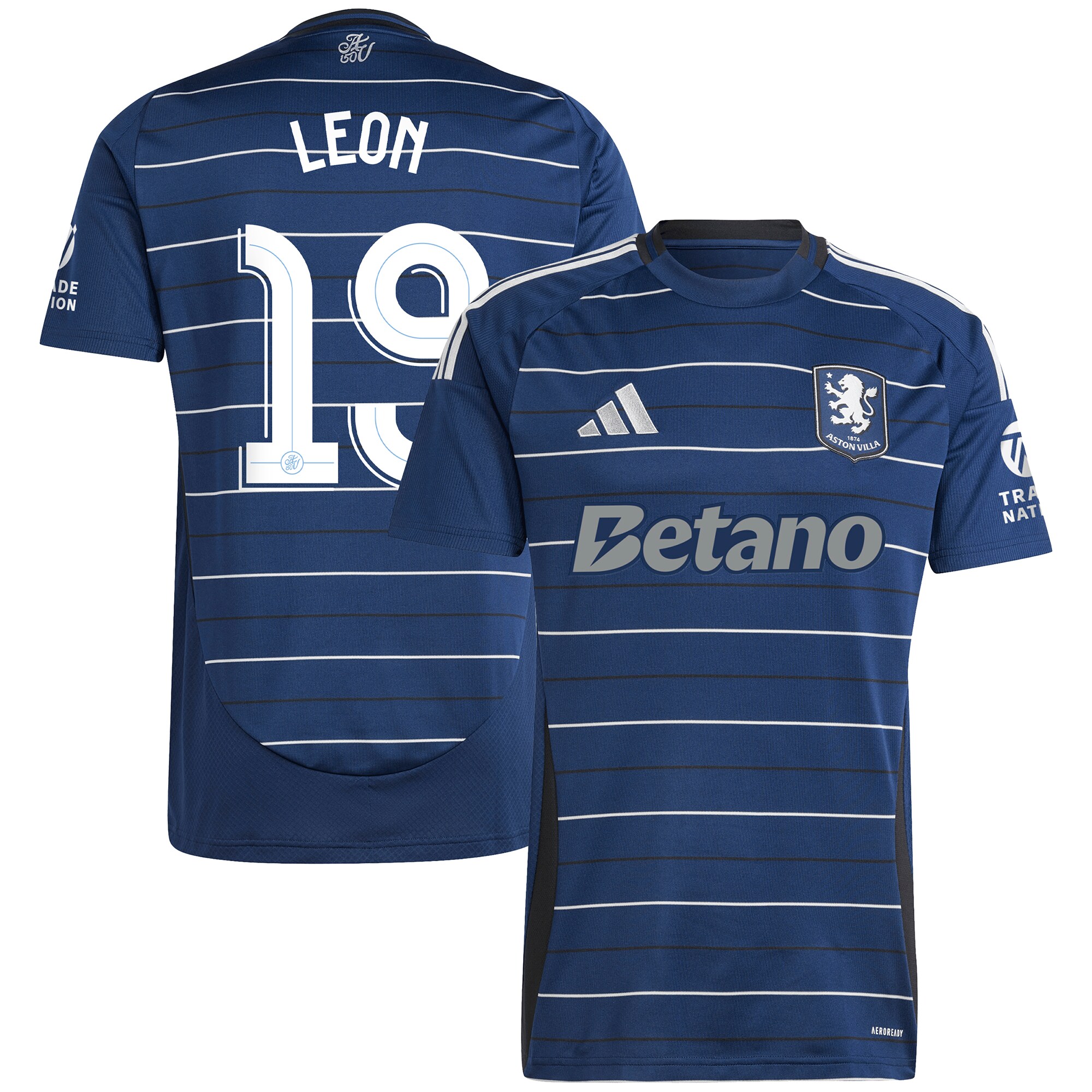 Explore the aston villa adidas third shirt 2024-25 with leon 19 cup printing Collection of Aston Villa jerseys. Authentic, high-quality football shirts for every supporter, available worldwide.