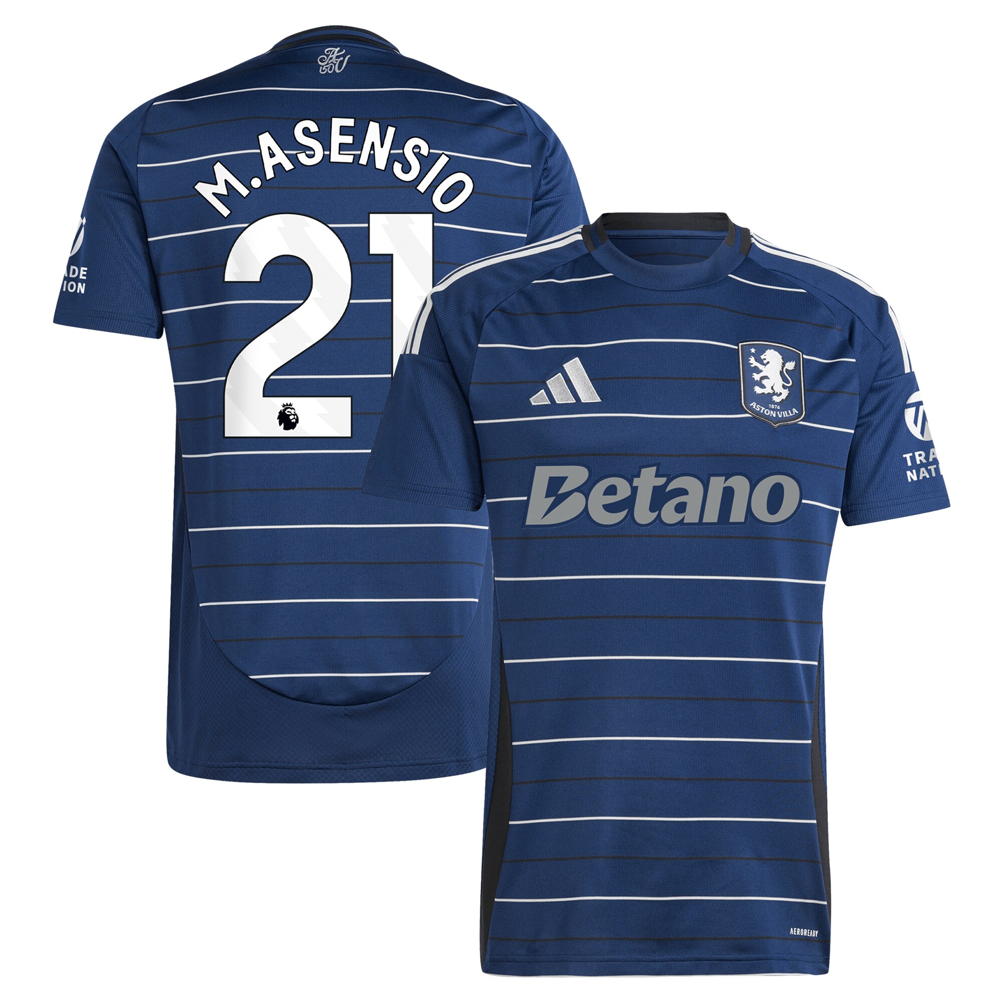 Explore the aston villa adidas third shirt 2024-25 with m.asensio 21 printing Collection of Aston Villa jerseys. Authentic, high-quality football shirts for every supporter, available worldwide.