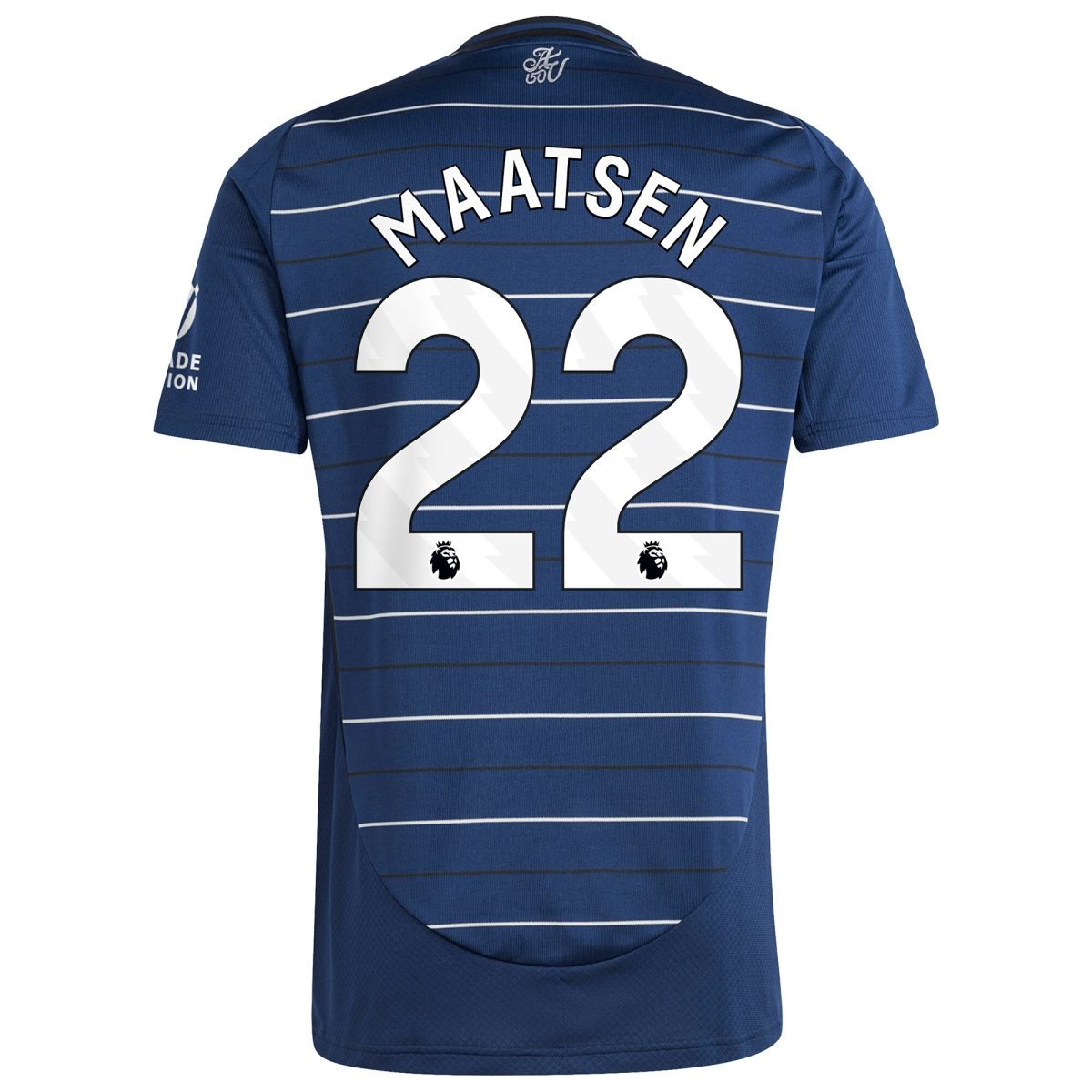 Explore the aston villa adidas third shirt 2024-25 with maatsen 22 printing Collection of Aston Villa jerseys. Authentic, high-quality football shirts for every supporter, available worldwide.