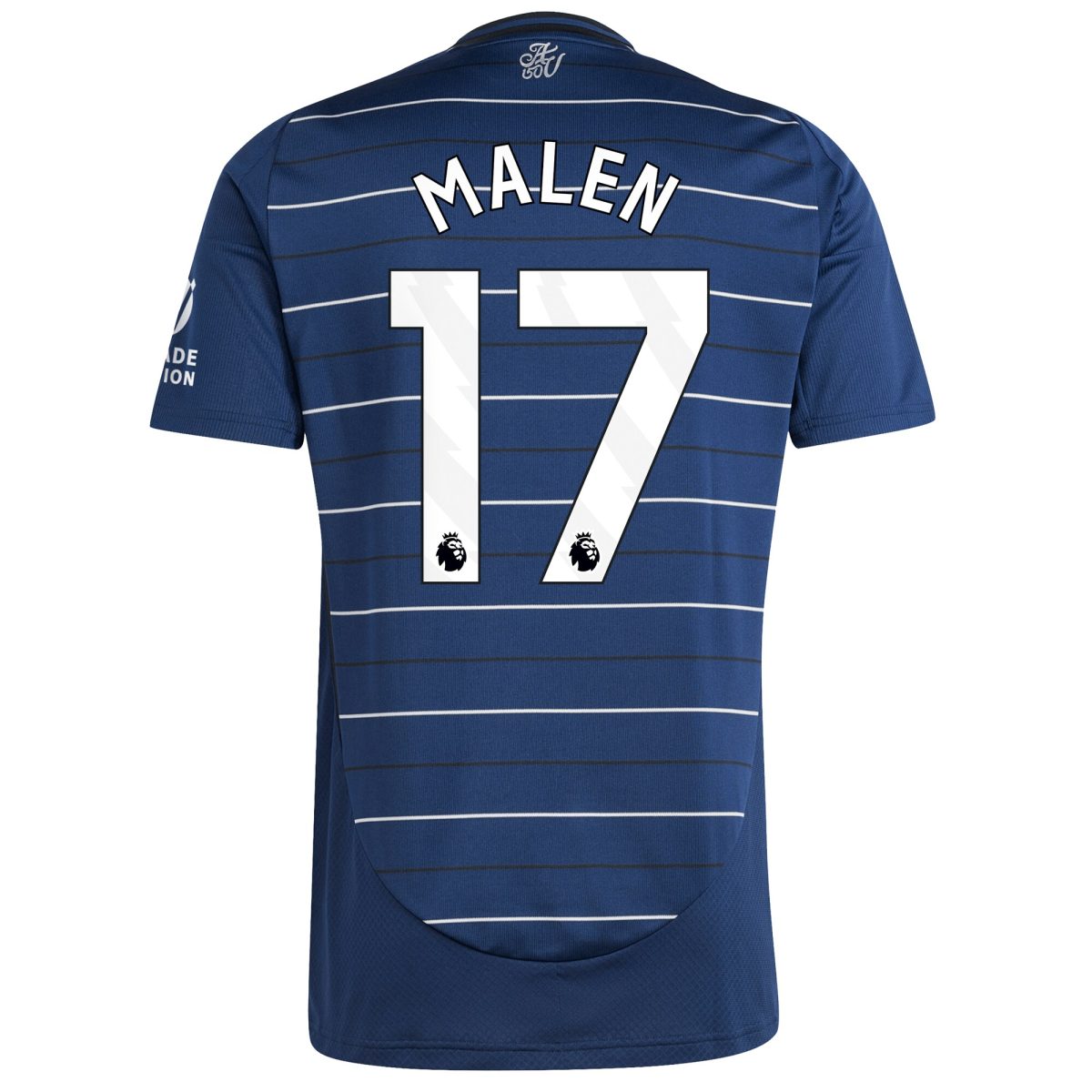 Explore the aston villa adidas third shirt 2024-25 with malen 17 printing Collection of Aston Villa jerseys. Authentic, high-quality football shirts for every supporter, available worldwide.