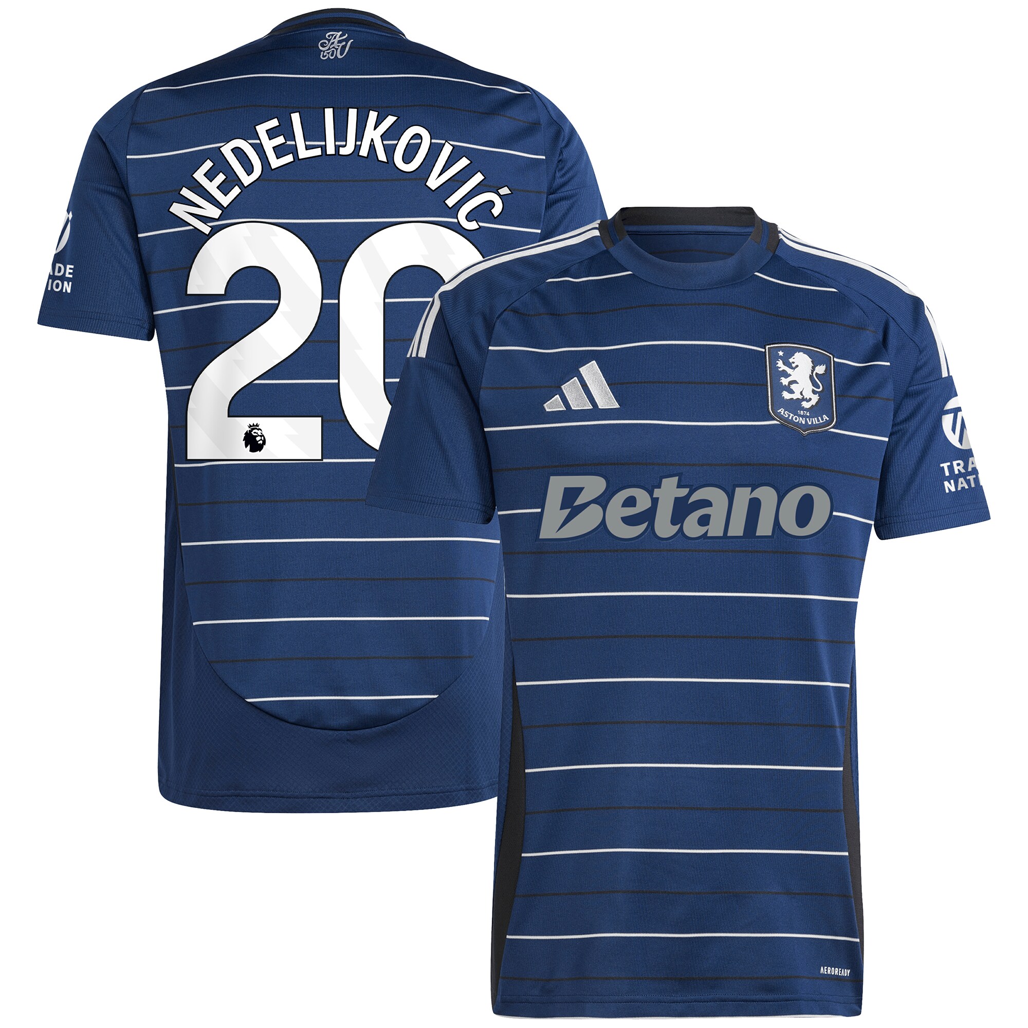 Explore the aston villa adidas third shirt 2024-25 with nedeljković 20 printing Collection of Aston Villa jerseys. Authentic, high-quality football shirts for every supporter, available worldwide.