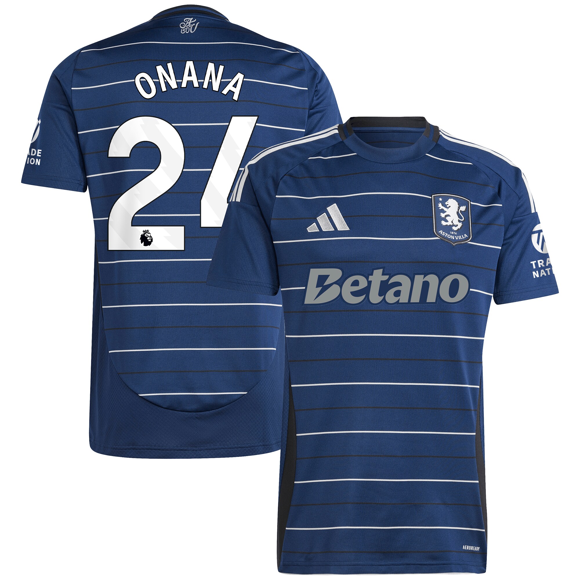 Explore the aston villa adidas third shirt 2024-25 with onana 24 printing Collection of Aston Villa jerseys. Authentic, high-quality football shirts for every supporter, available worldwide.