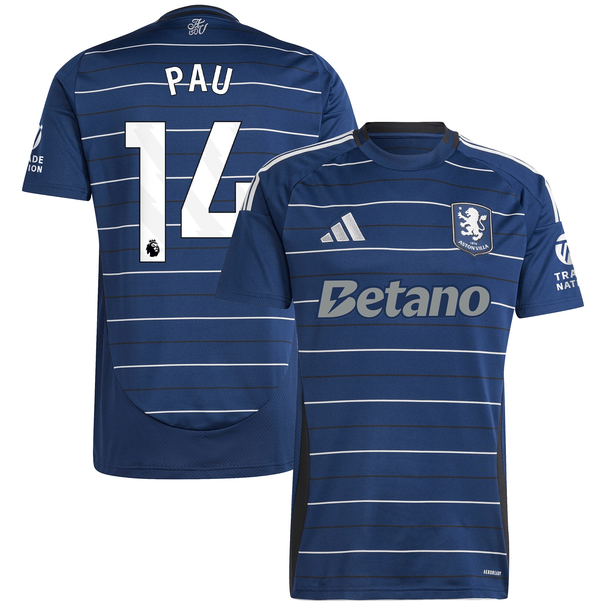 Explore the aston villa adidas third shirt 2024-25 with pau 14 printing Collection of Aston Villa jerseys. Authentic, high-quality football shirts for every supporter, available worldwide.