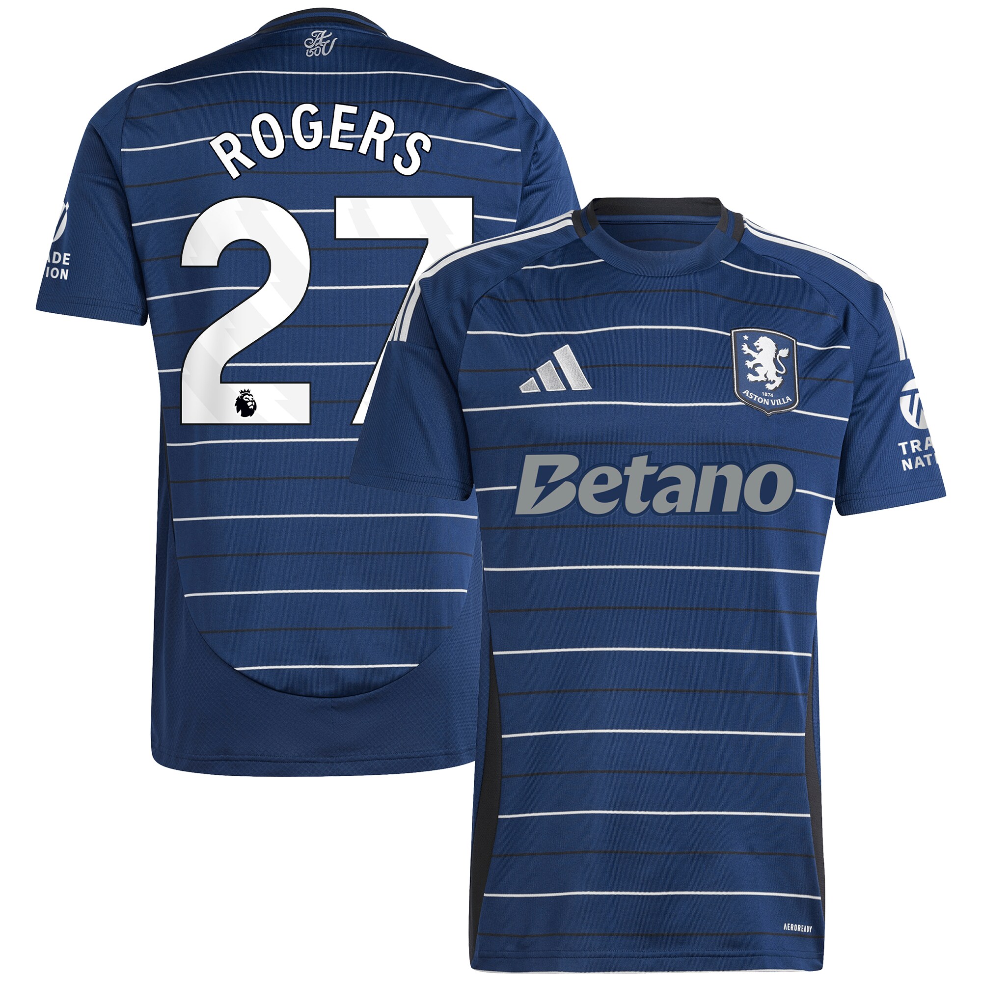 Explore the aston villa adidas third shirt 2024-25 with rogers 27 printing Collection of Aston Villa jerseys. Authentic, high-quality football shirts for every supporter, available worldwide.
