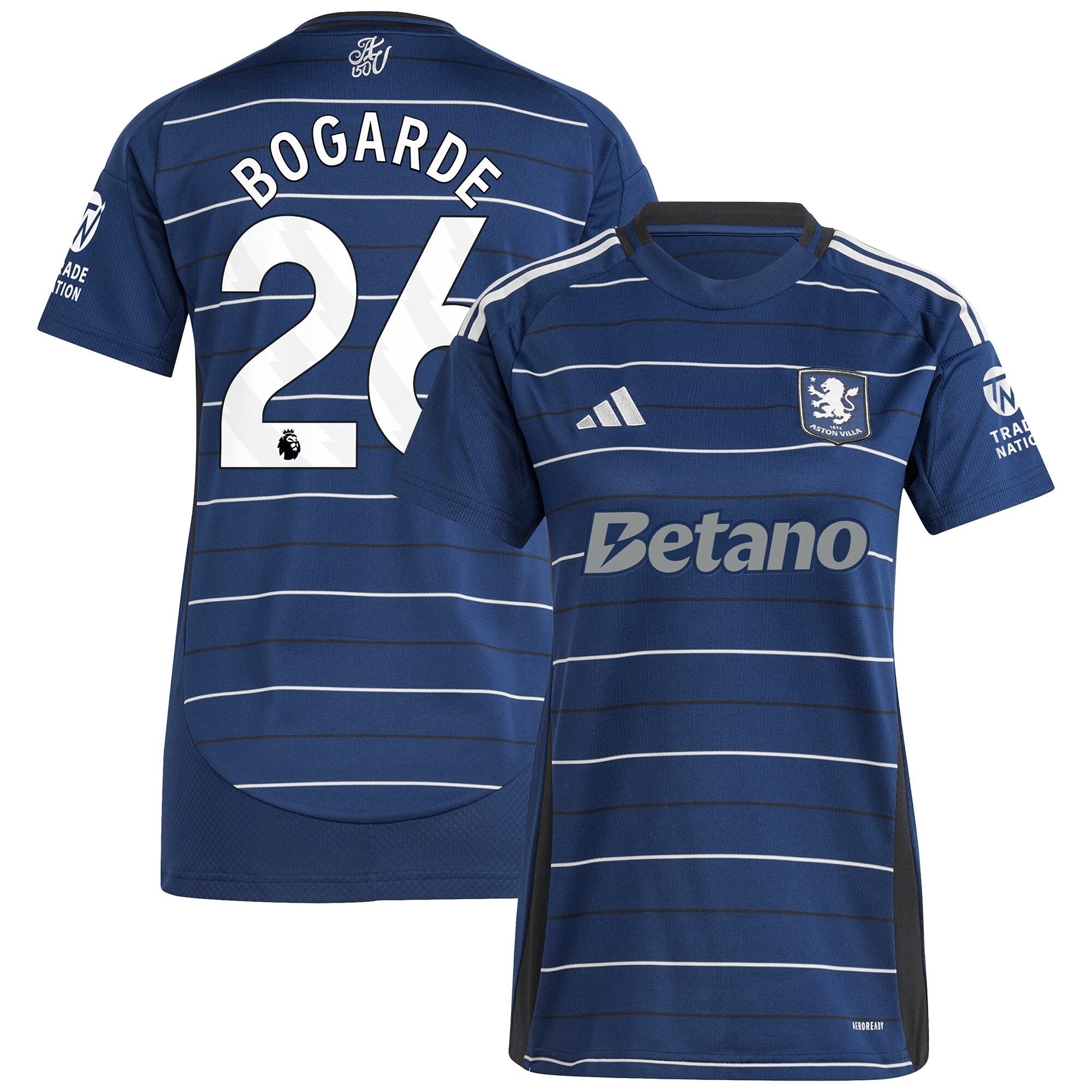 Explore the aston villa adidas third shirt 2024-25 – womens with bogarde 26 printing Collection of Aston Villa jerseys. Authentic, high-quality football shirts for every supporter, available worldwide.