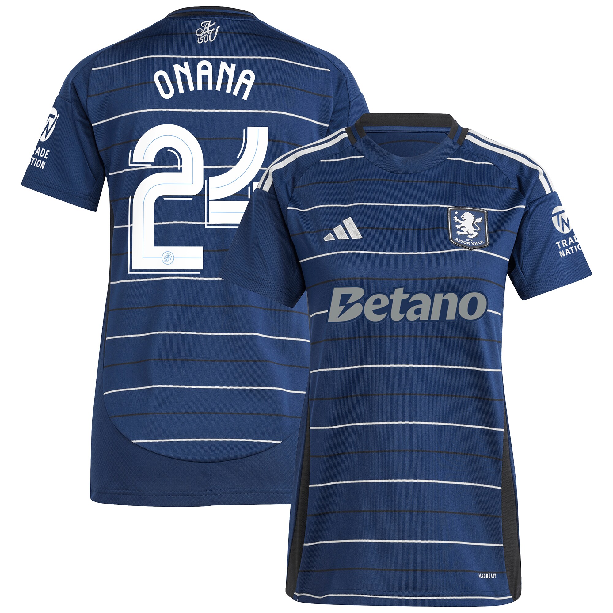 Explore the aston villa adidas third shirt 2024-25 – womens with onana 24 cup printing Collection of Aston Villa jerseys. Authentic, high-quality football shirts for every supporter, available worldwide.