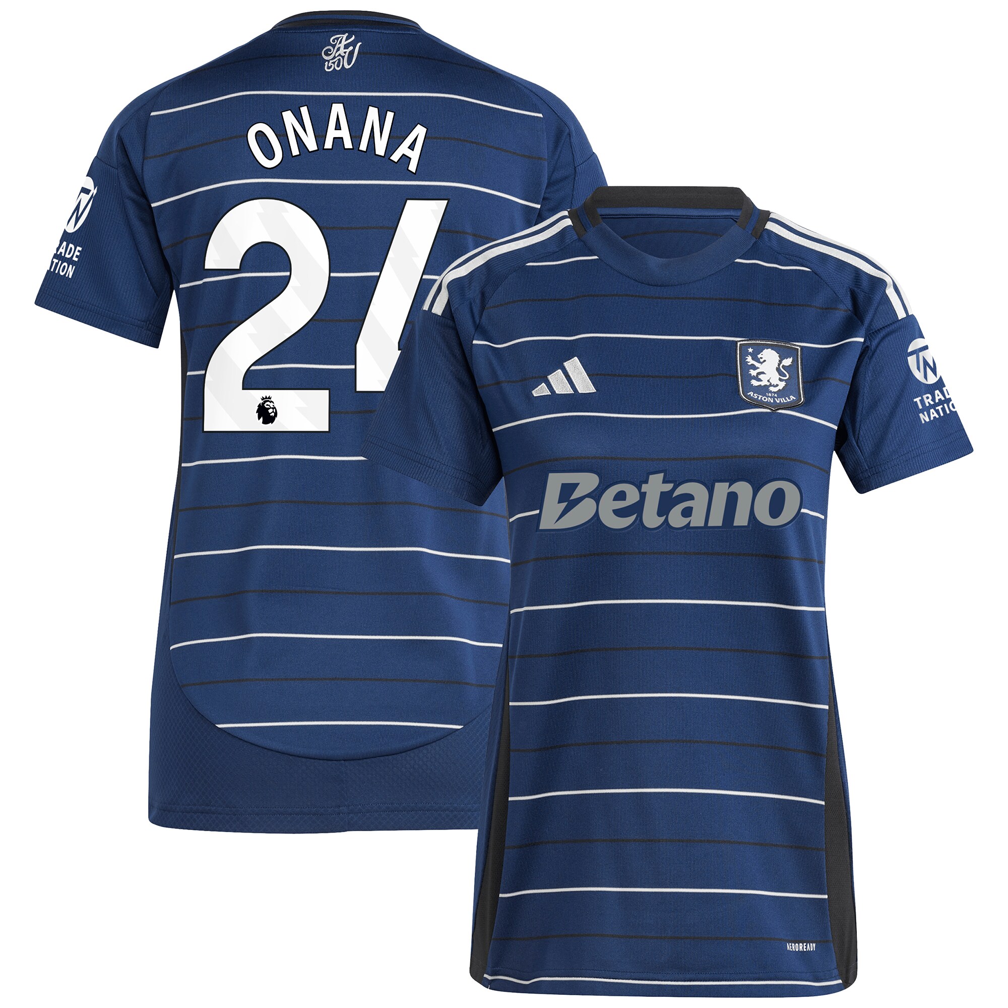 Explore the aston villa adidas third shirt 2024-25 – womens with onana 24 printing Collection of Aston Villa jerseys. Authentic, high-quality football shirts for every supporter, available worldwide.