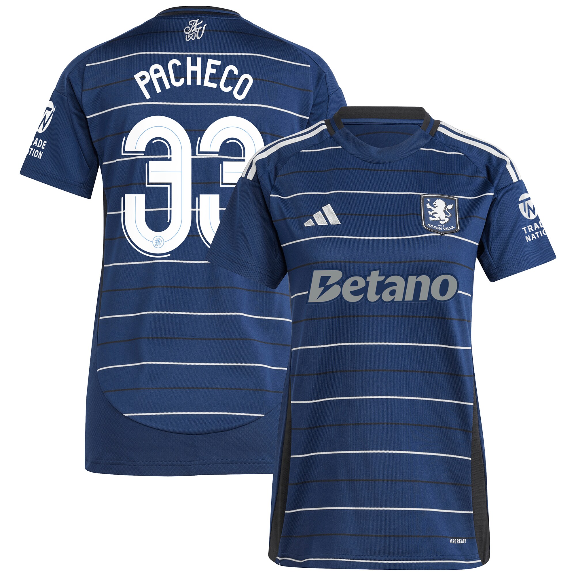 Explore the aston villa adidas third shirt 2024-25 – womens with pacheco 33 cup printing Collection of Aston Villa jerseys. Authentic, high-quality football shirts for every supporter, available worldwide.