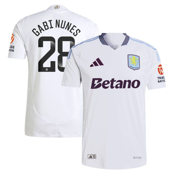 Explore the aston villa adidas wsl away authentic shirt 2024-25 with gabi nunes 28 printing Collection of Aston Villa jerseys. Authentic, high-quality football shirts for every supporter, available worldwide.