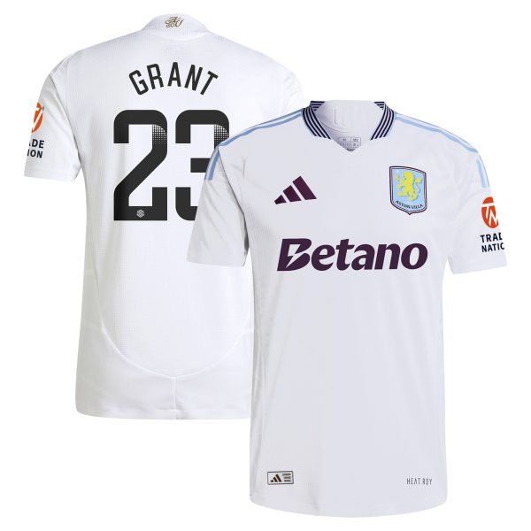 Explore the aston villa adidas wsl away authentic shirt 2024-25 with grant 23 printing Collection of Aston Villa jerseys. Authentic, high-quality football shirts for every supporter, available worldwide.
