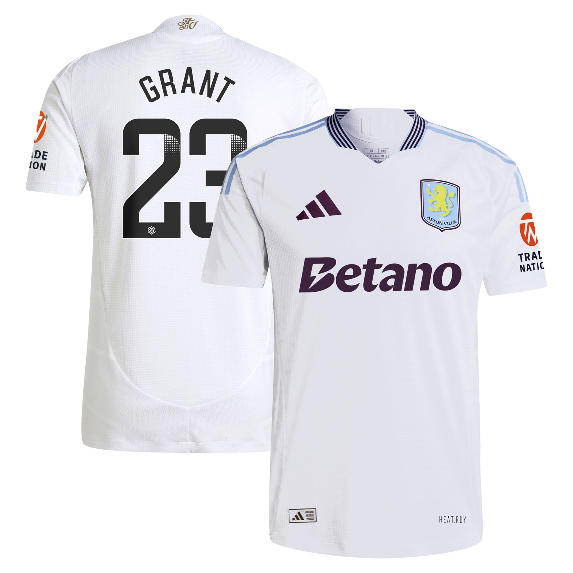 Explore the aston villa adidas wsl away authentic shirt 2024-25 with grant 23 printing Collection of Aston Villa jerseys. Authentic, high-quality football shirts for every supporter, available worldwide.