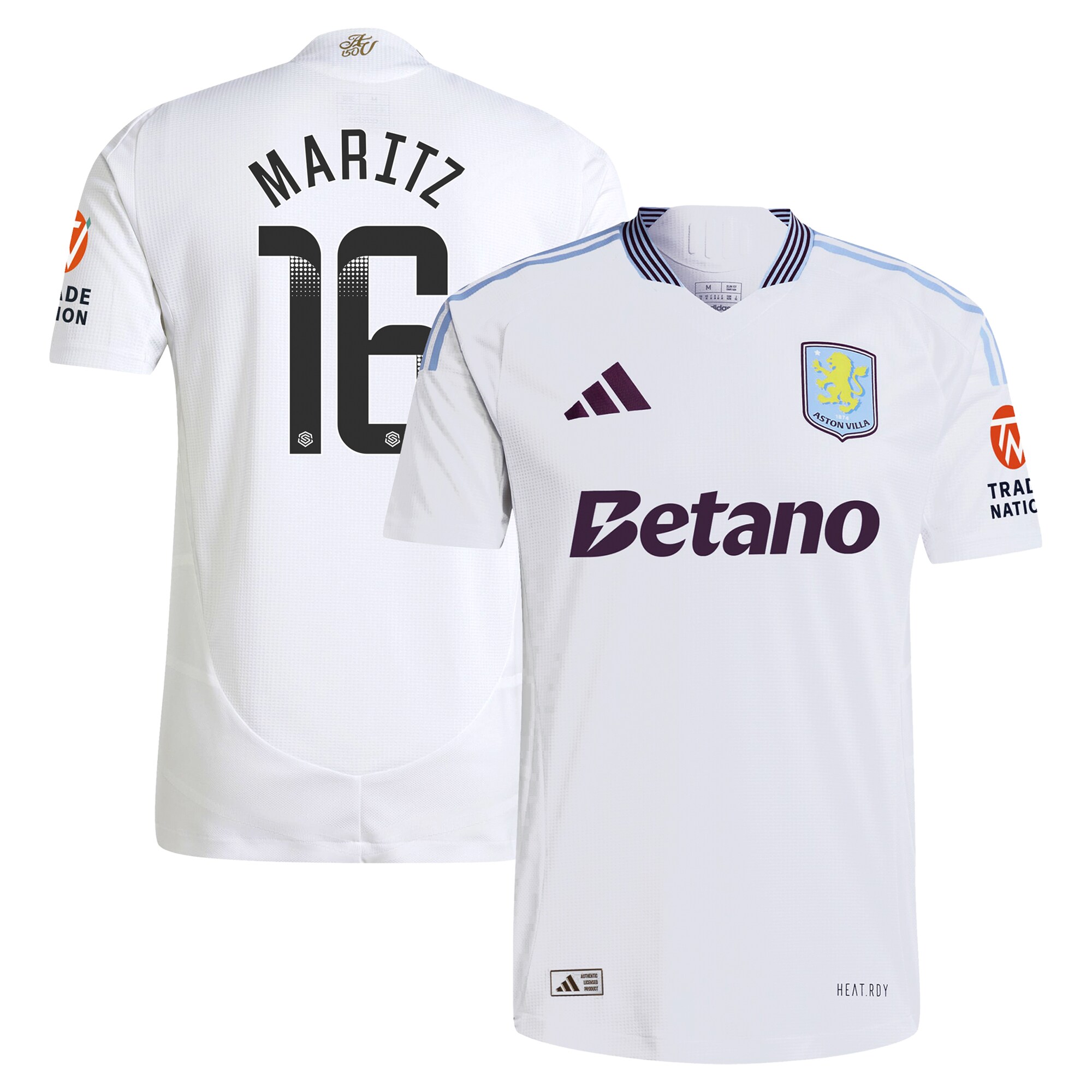 Explore the aston villa adidas wsl away authentic shirt 2024-25 with maritz 16 printing Collection of Aston Villa jerseys. Authentic, high-quality football shirts for every supporter, available worldwide.