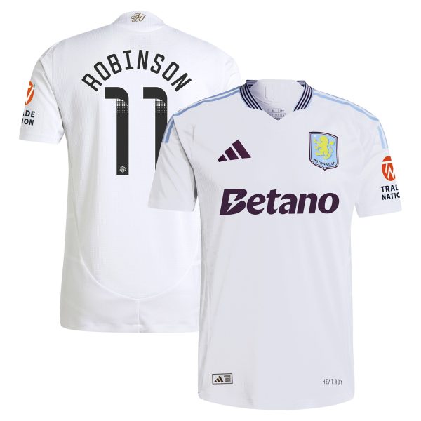 Explore the aston villa adidas wsl away authentic shirt 2024-25 with robinson 11 printing Collection of Aston Villa jerseys. Authentic, high-quality football shirts for every supporter, available worldwide.