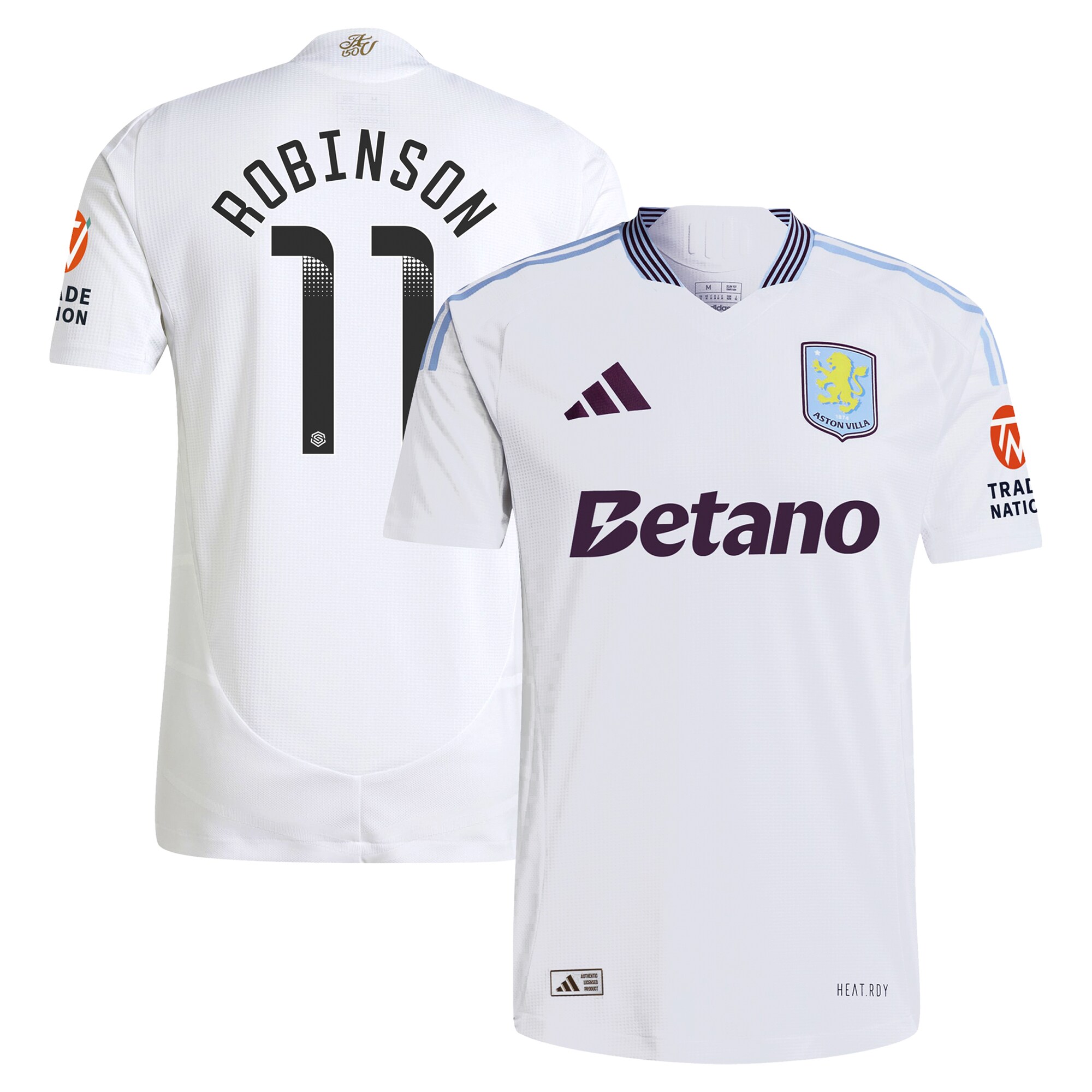Explore the aston villa adidas wsl away authentic shirt 2024-25 with robinson 11 printing Collection of Aston Villa jerseys. Authentic, high-quality football shirts for every supporter, available worldwide.
