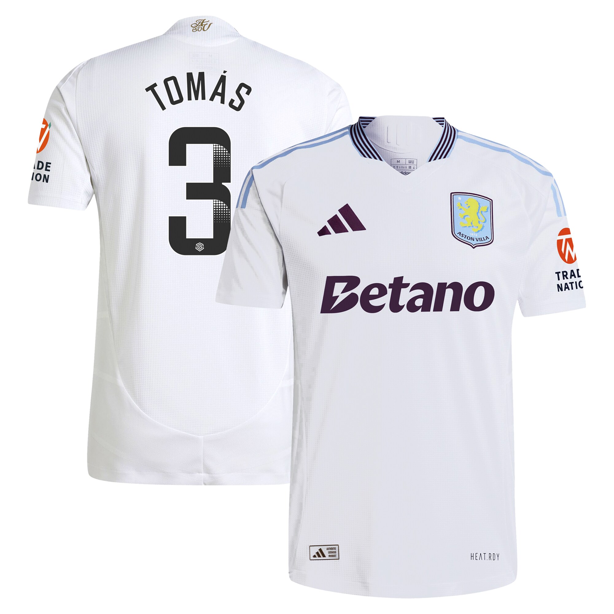 Explore the aston villa adidas wsl away authentic shirt 2024-25 with tomás 3 printing Collection of Aston Villa jerseys. Authentic, high-quality football shirts for every supporter, available worldwide.