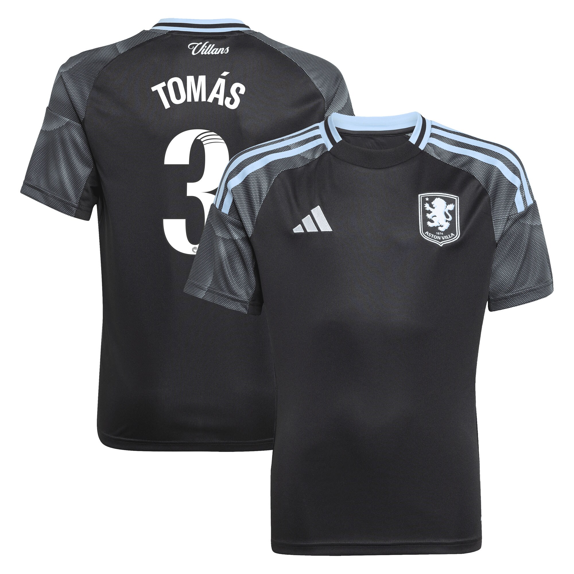 Explore the aston villa adidas wsl away shirt 2025-26 – kids with tomás 3 printing Collection of Aston Villa jerseys. Authentic, high-quality football shirts for every supporter, available worldwide.