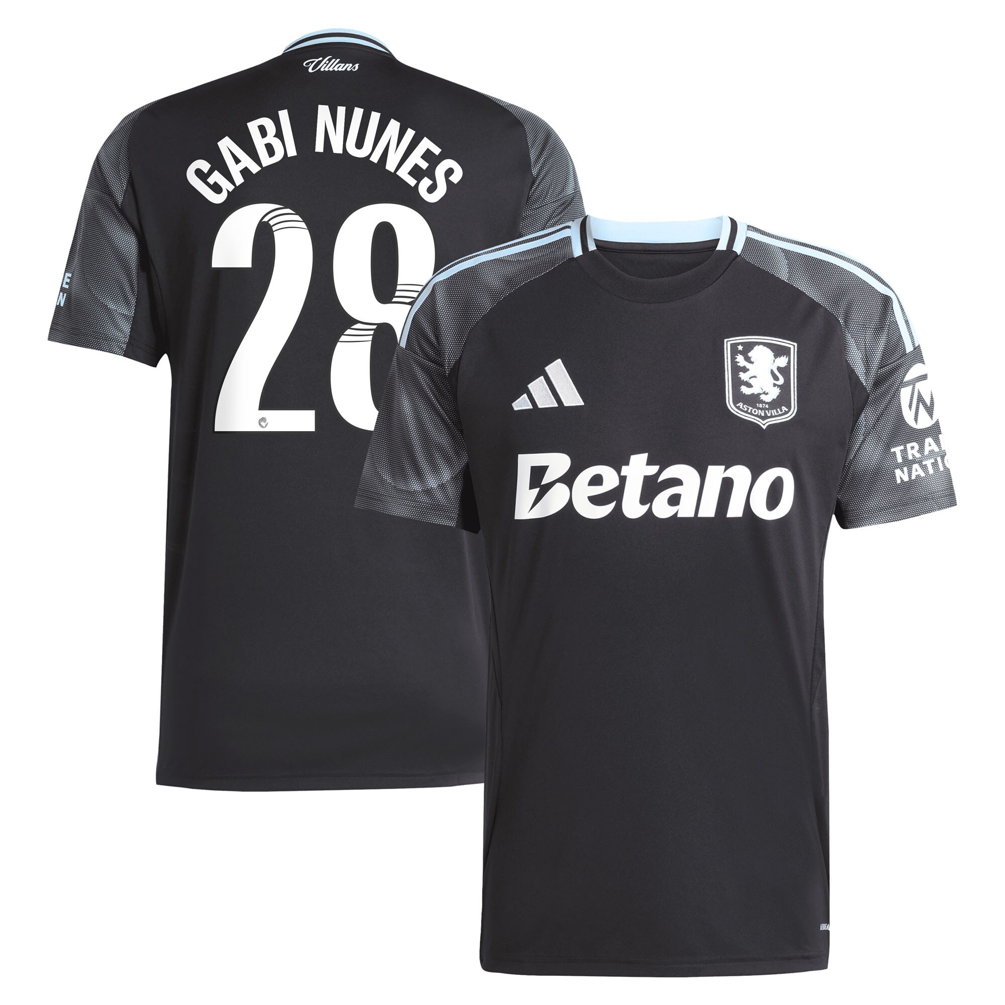 Explore the aston villa adidas wsl away shirt 2025-26 with gabi nunes 28 printing Collection of Aston Villa jerseys. Authentic, high-quality football shirts for every supporter, available worldwide.