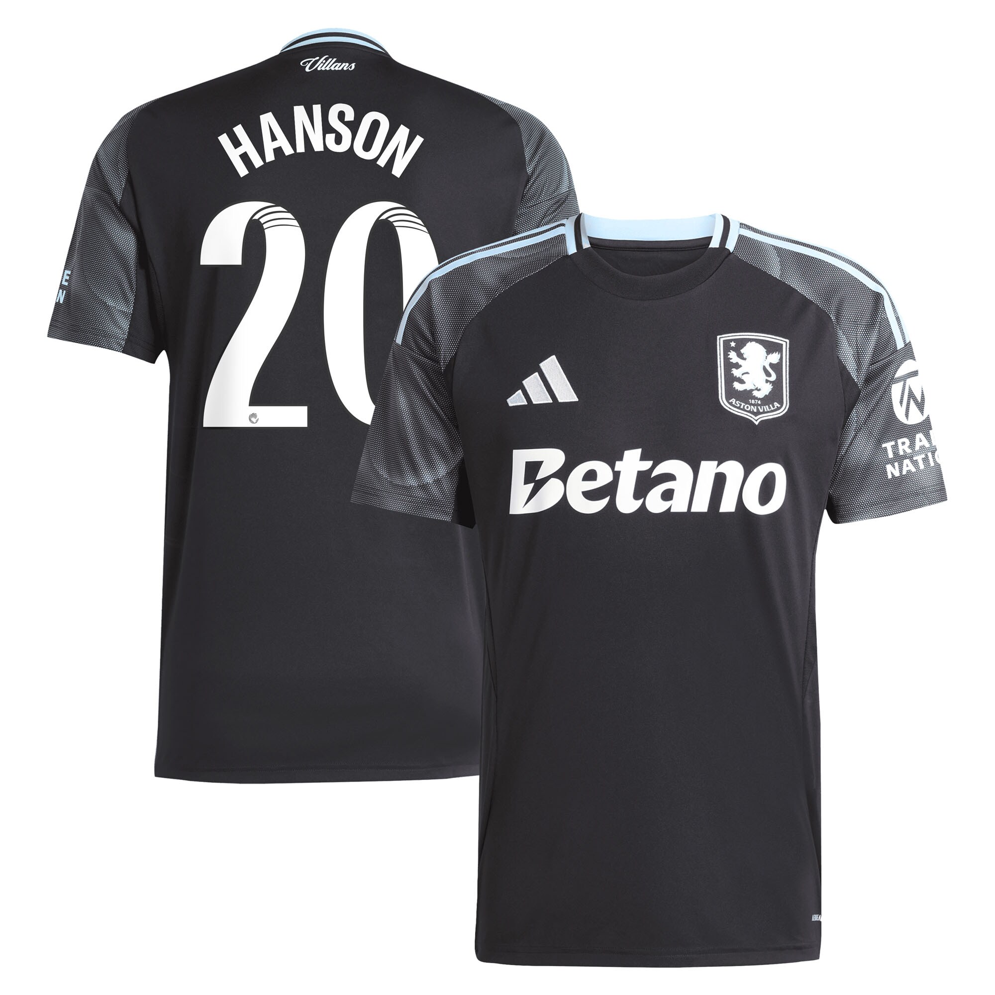 Explore the aston villa adidas wsl away shirt 2025-26 with hanson 20 printing Collection of Aston Villa jerseys. Authentic, high-quality football shirts for every supporter, available worldwide.