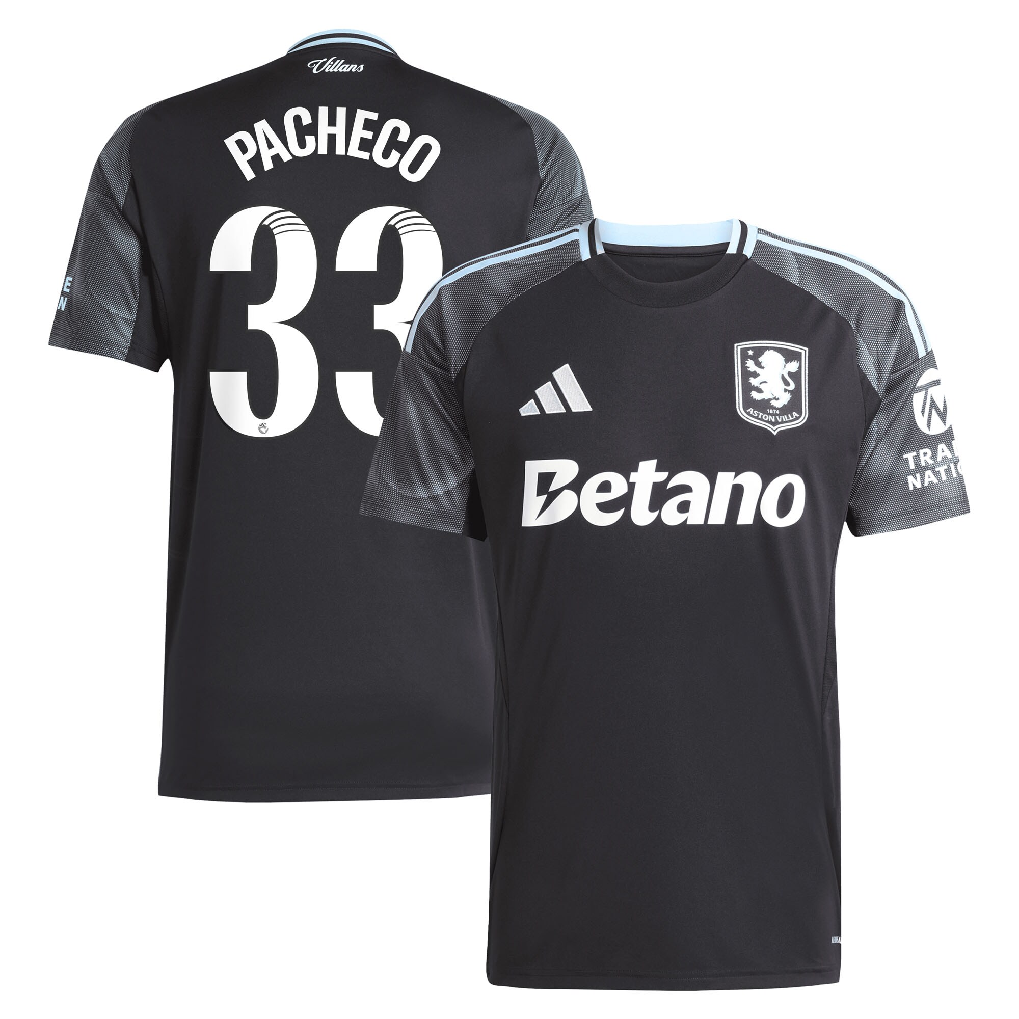 Explore the aston villa adidas wsl away shirt 2025-26 with pacheco 33 printing Collection of Aston Villa jerseys. Authentic, high-quality football shirts for every supporter, available worldwide.