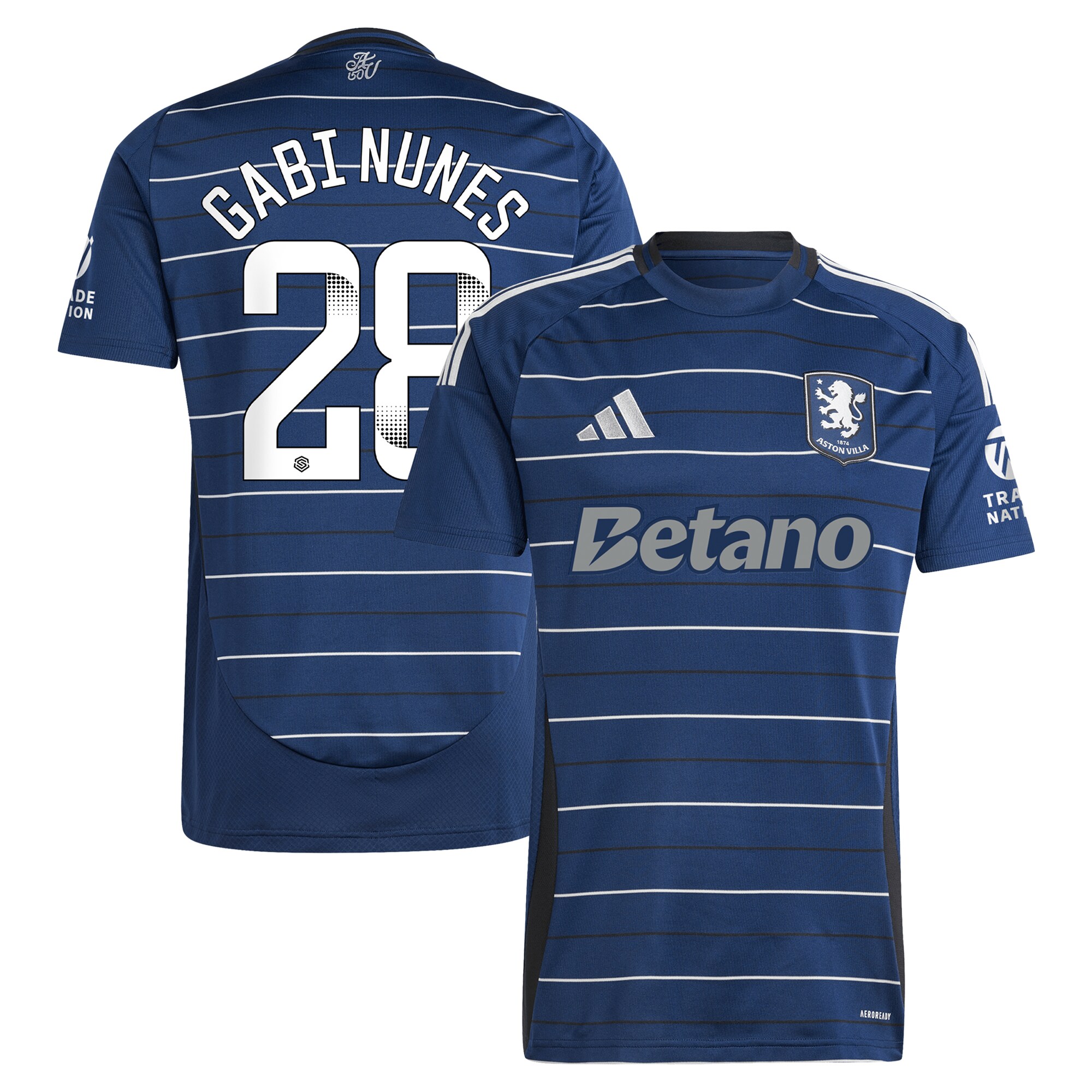 Explore the aston villa adidas wsl third shirt 2024-25 with gabi nunes 28 printing Collection of Aston Villa jerseys. Authentic, high-quality football shirts for every supporter, available worldwide.