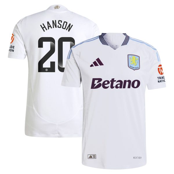 Explore the aston villa wsl adidas away authentic shirt 2024-25 with hanson 20 printing Collection of Aston Villa jerseys. Authentic, high-quality football shirts for every supporter, available worldwide.