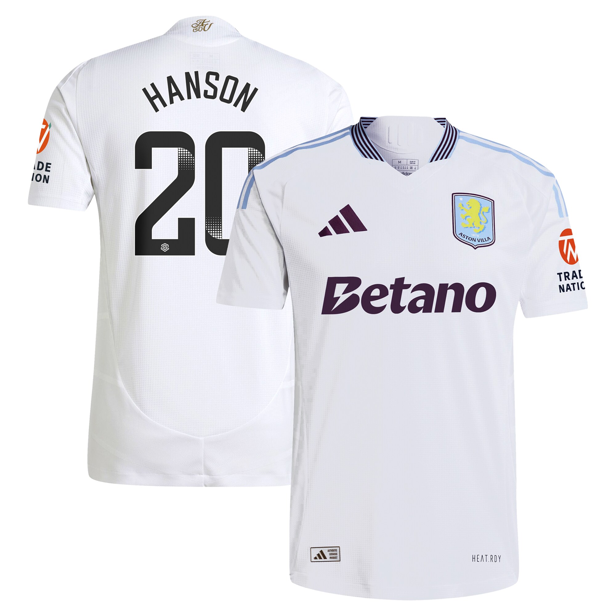 Explore the aston villa wsl adidas away authentic shirt 2024-25 with hanson 20 printing Collection of Aston Villa jerseys. Authentic, high-quality football shirts for every supporter, available worldwide.