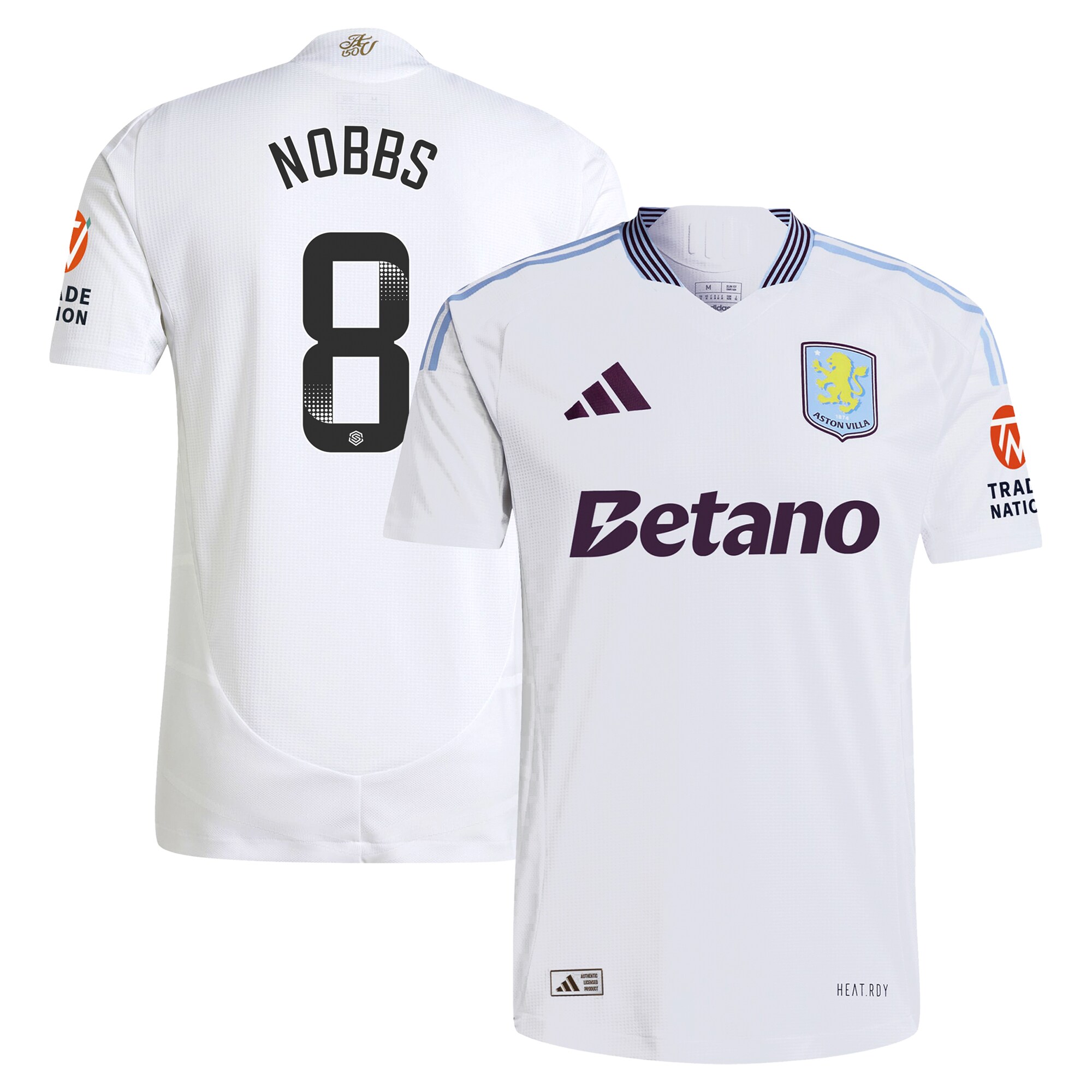 Explore the aston villa wsl adidas away authentic shirt 2024-25 with nobbs 8 printing Collection of Aston Villa jerseys. Authentic, high-quality football shirts for every supporter, available worldwide.