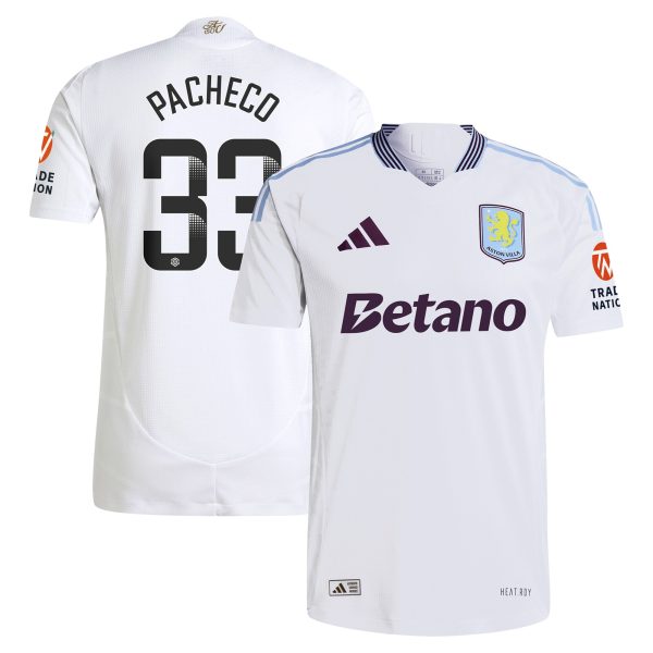 Explore the aston villa wsl adidas away authentic shirt 2024-25 with pacheco 33 printing Collection of Aston Villa jerseys. Authentic, high-quality football shirts for every supporter, available worldwide.