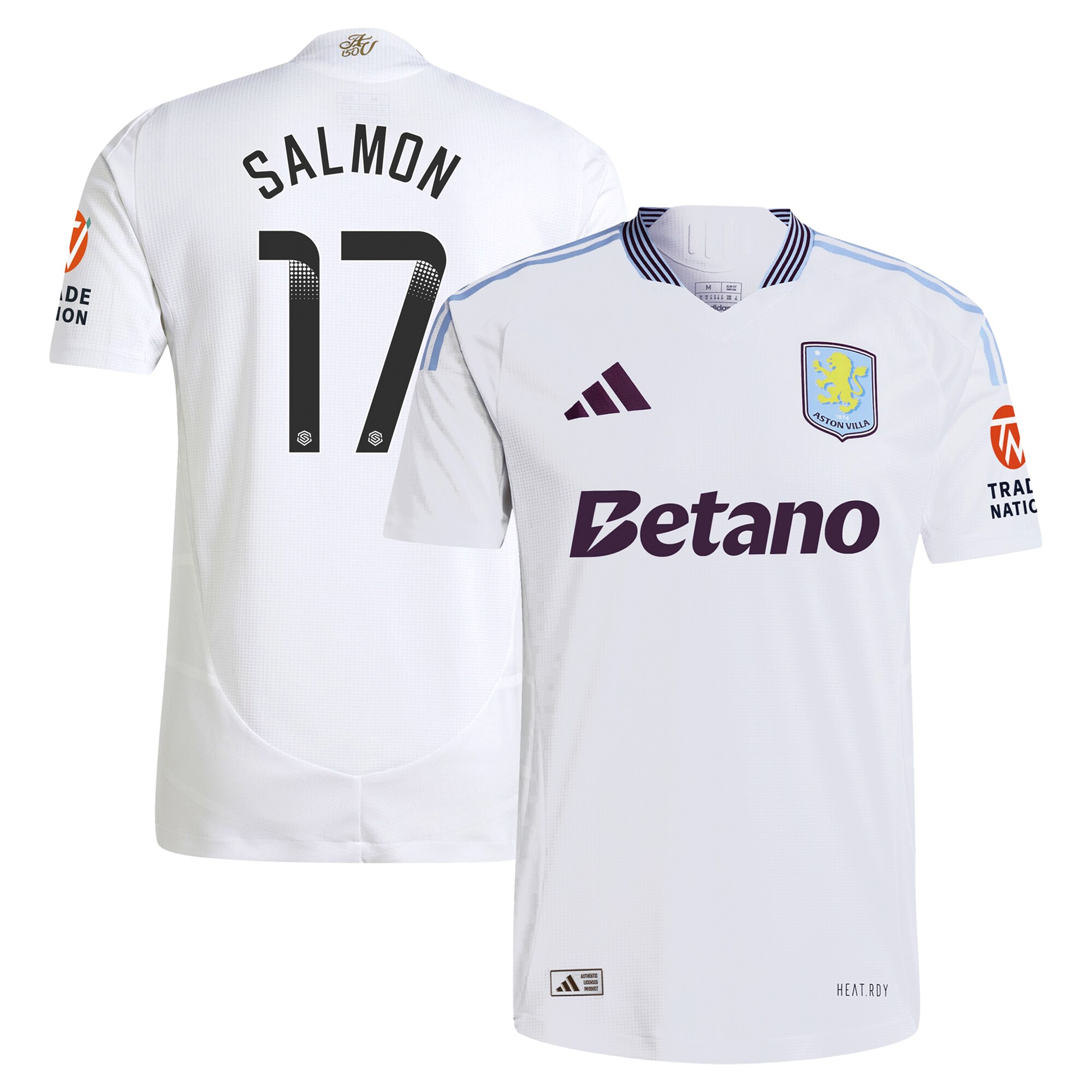 Explore the aston villa wsl adidas away authentic shirt 2024-25 with salmon 17 printing Collection of Aston Villa jerseys. Authentic, high-quality football shirts for every supporter, available worldwide.