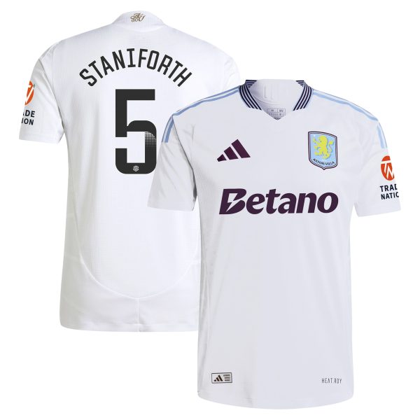 Explore the aston villa wsl adidas away authentic shirt 2024-25 with staniforth 5 printing Collection of Aston Villa jerseys. Authentic, high-quality football shirts for every supporter, available worldwide.
