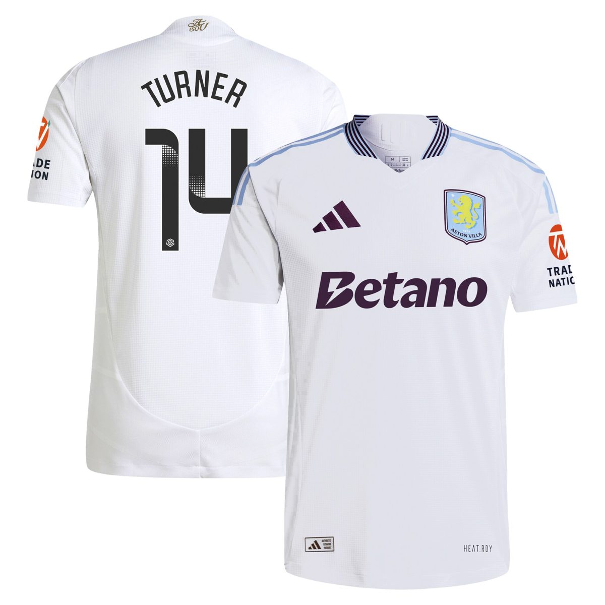Explore the aston villa wsl adidas away authentic shirt 2024-25 with turner 14 printing Collection of Aston Villa jerseys. Authentic, high-quality football shirts for every supporter, available worldwide.
