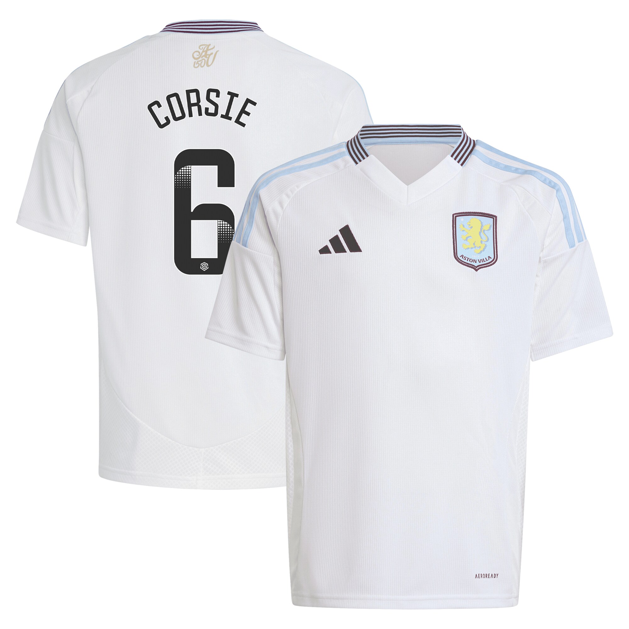 Explore the aston villa wsl adidas away shirt 2024-25 – kids with corsie 6 printing Collection of Aston Villa jerseys. Authentic, high-quality football shirts for every supporter, available worldwide.