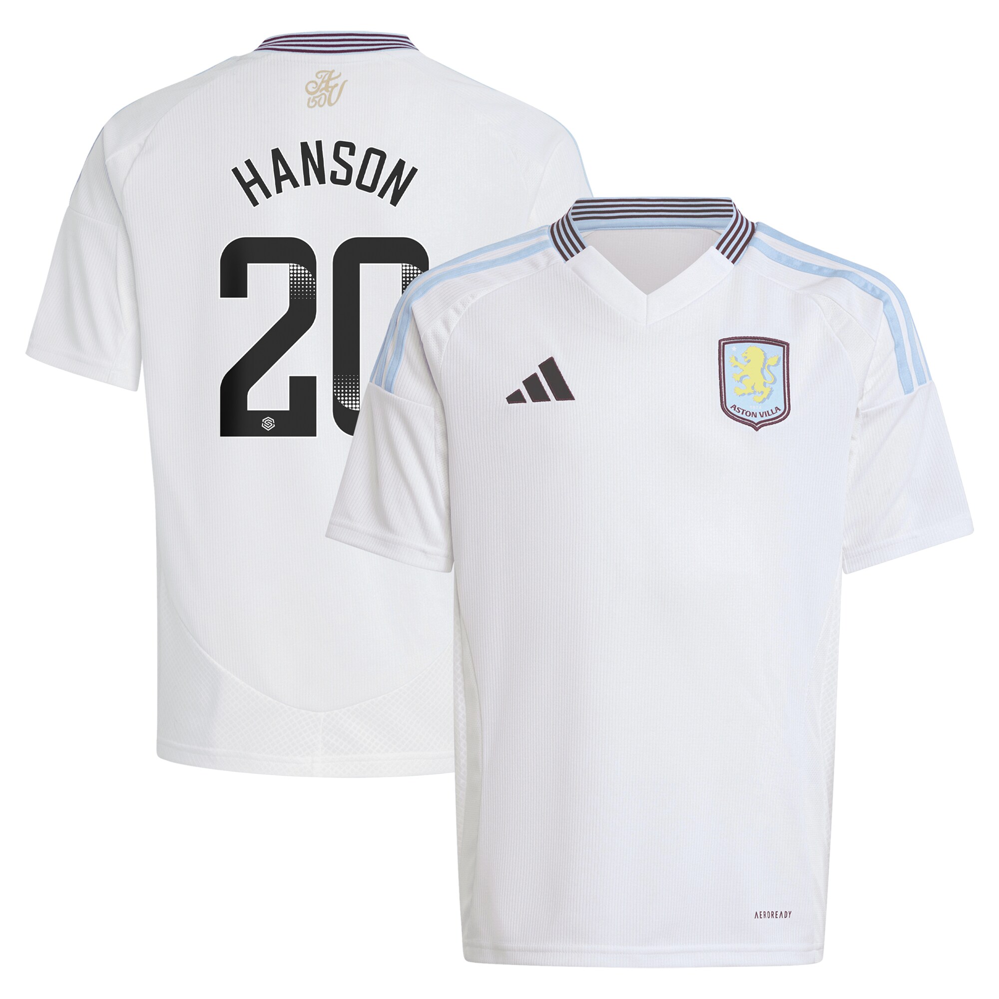 Explore the aston villa wsl adidas away shirt 2024-25 – kids with hanson 20 printing Collection of Aston Villa jerseys. Authentic, high-quality football shirts for every supporter, available worldwide.