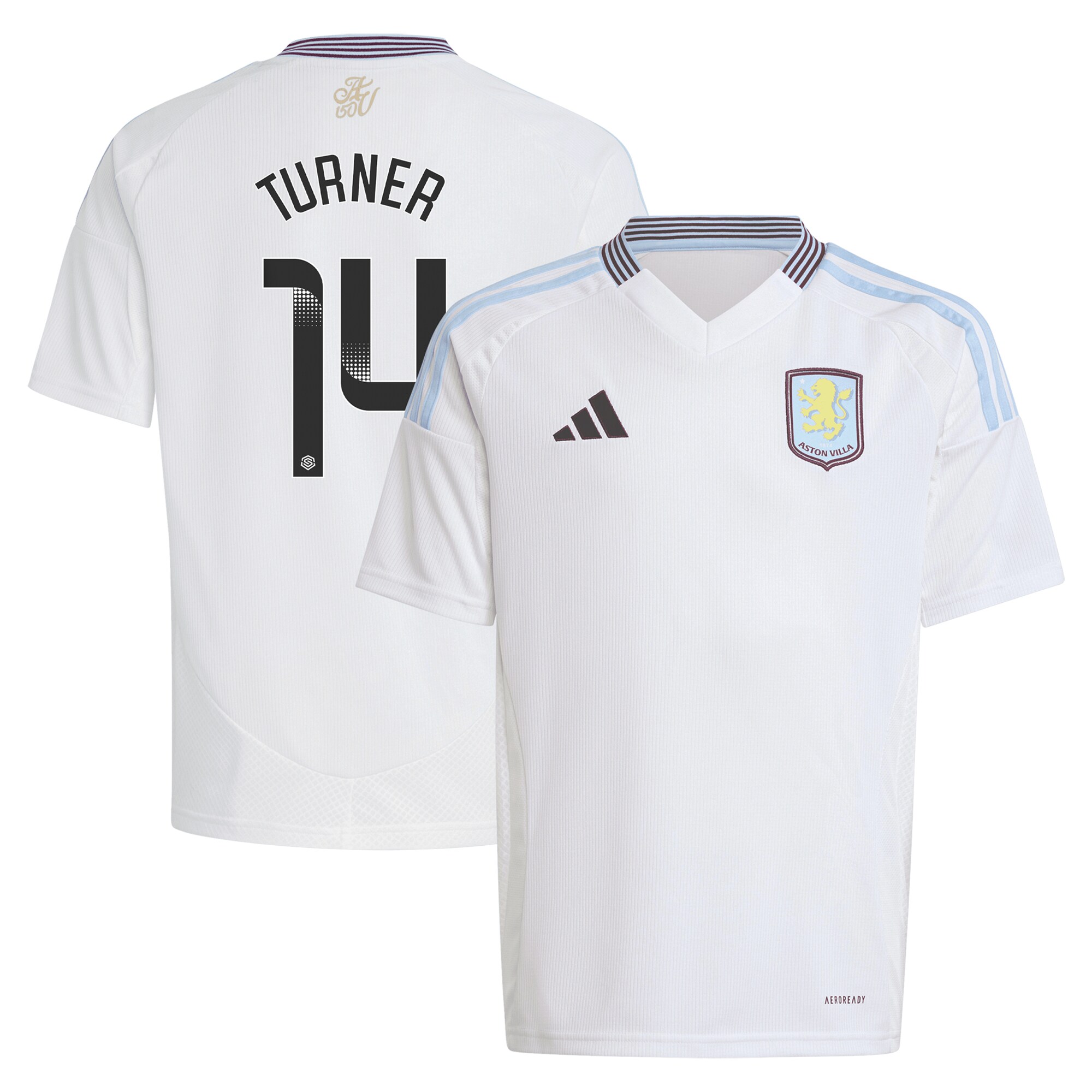 Explore the aston villa wsl adidas away shirt 2024-25 – kids with turner 14 printing Collection of Aston Villa jerseys. Authentic, high-quality football shirts for every supporter, available worldwide.