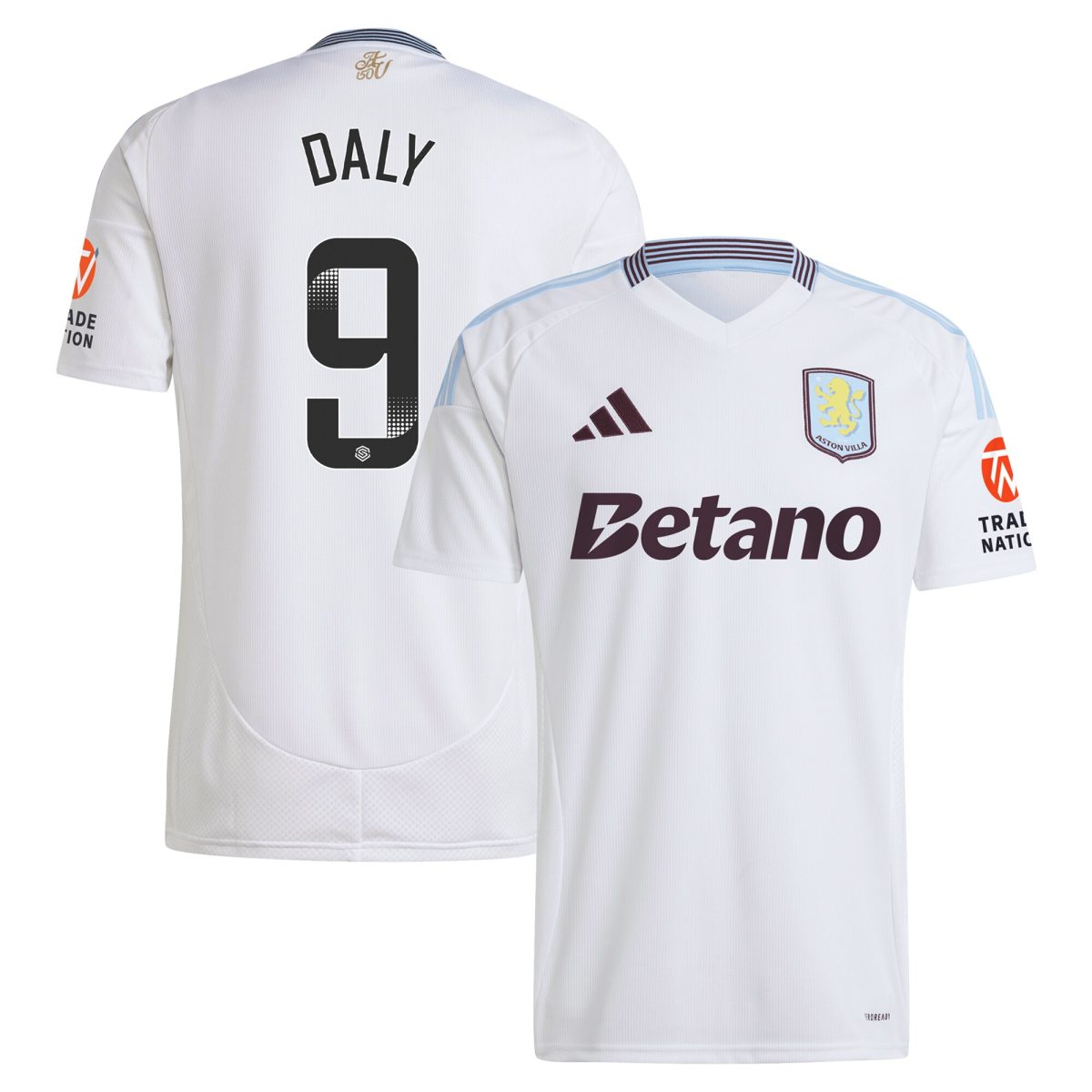 Explore the aston villa wsl adidas away shirt 2024-25 with daly 9 printing Collection of Aston Villa jerseys. Authentic, high-quality football shirts for every supporter, available worldwide.