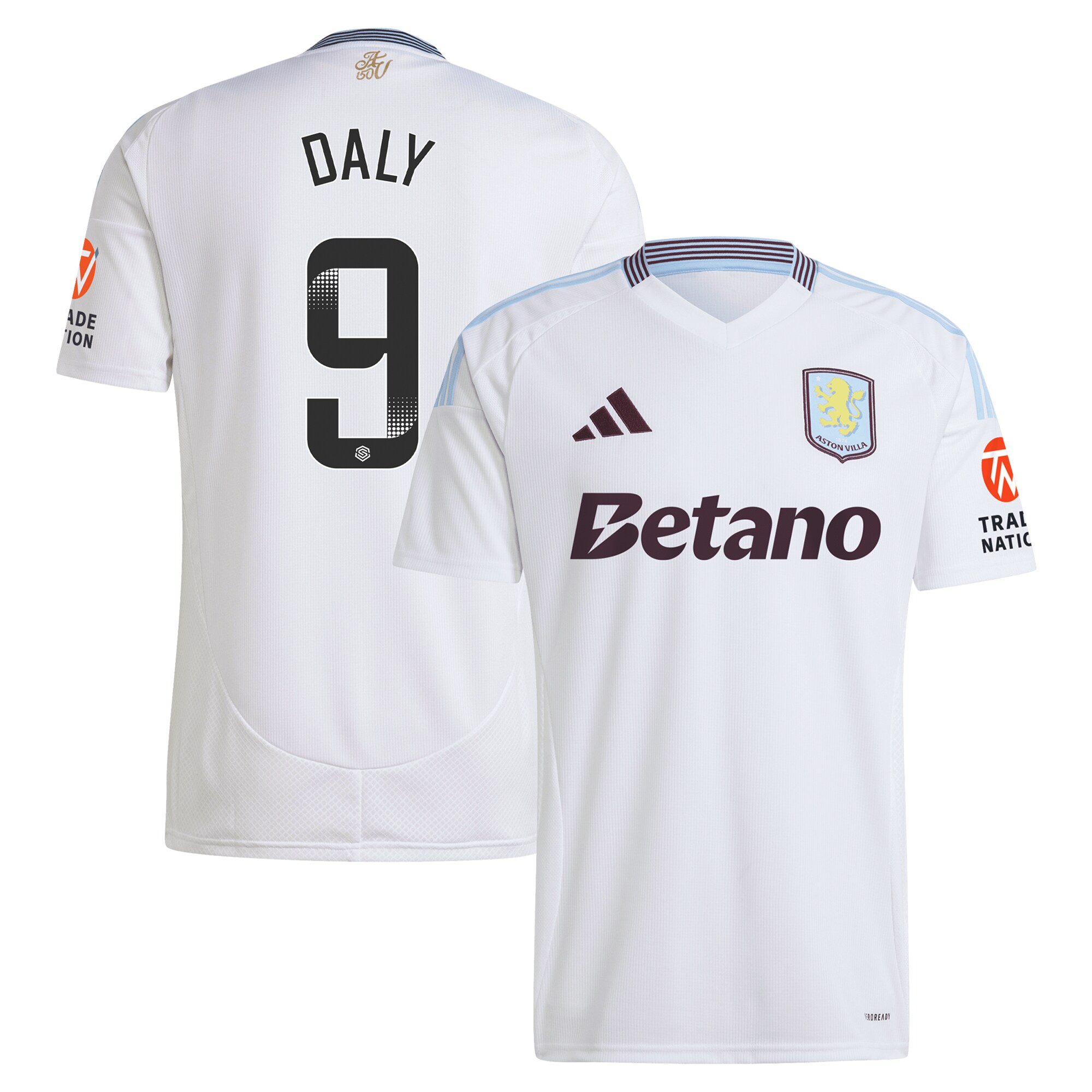Explore the aston villa wsl adidas away shirt 2024-25 with daly 9 printing Collection of Aston Villa jerseys. Authentic, high-quality football shirts for every supporter, available worldwide.