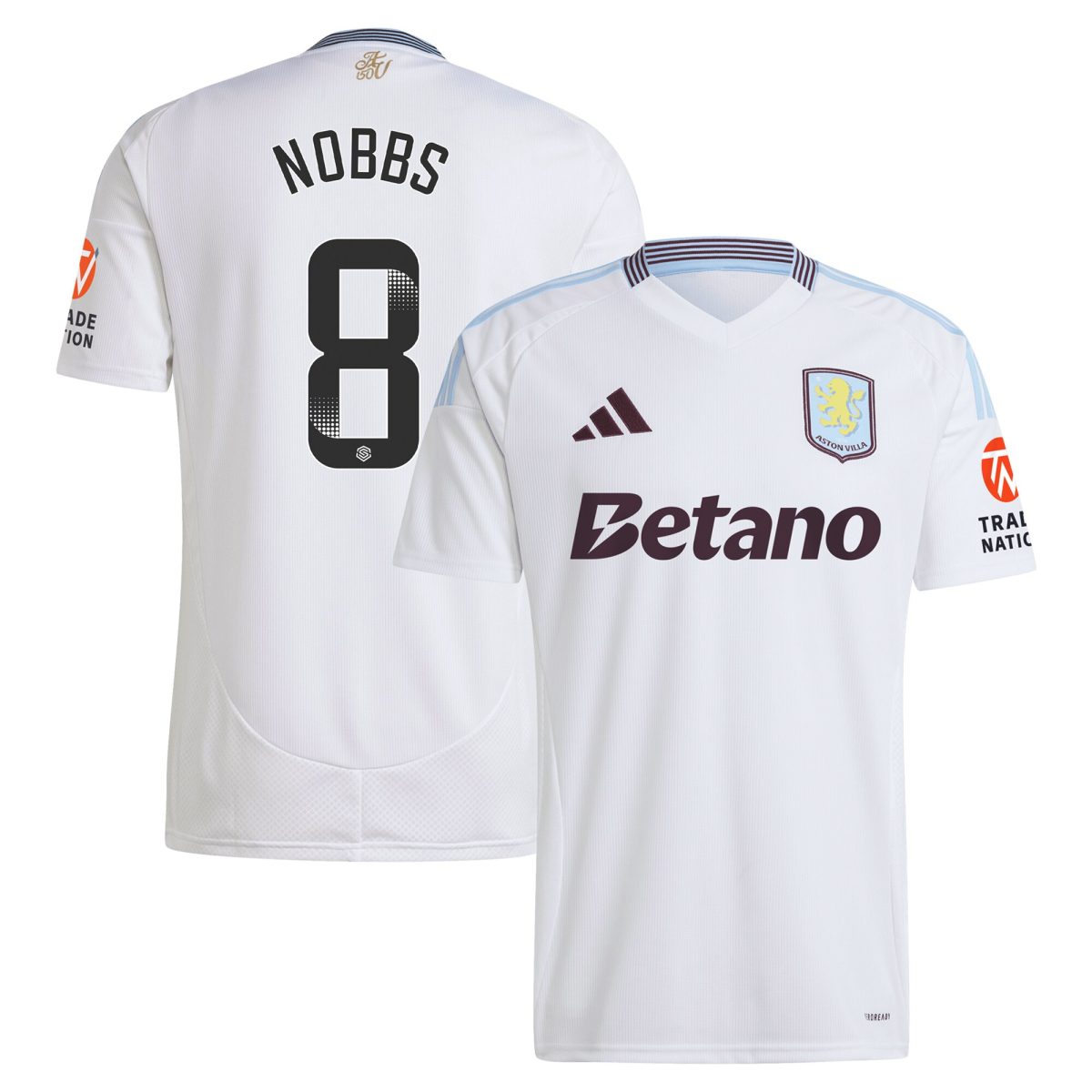 Explore the aston villa wsl adidas away shirt 2024-25 with nobbs 8 printing Collection of Aston Villa jerseys. Authentic, high-quality football shirts for every supporter, available worldwide.