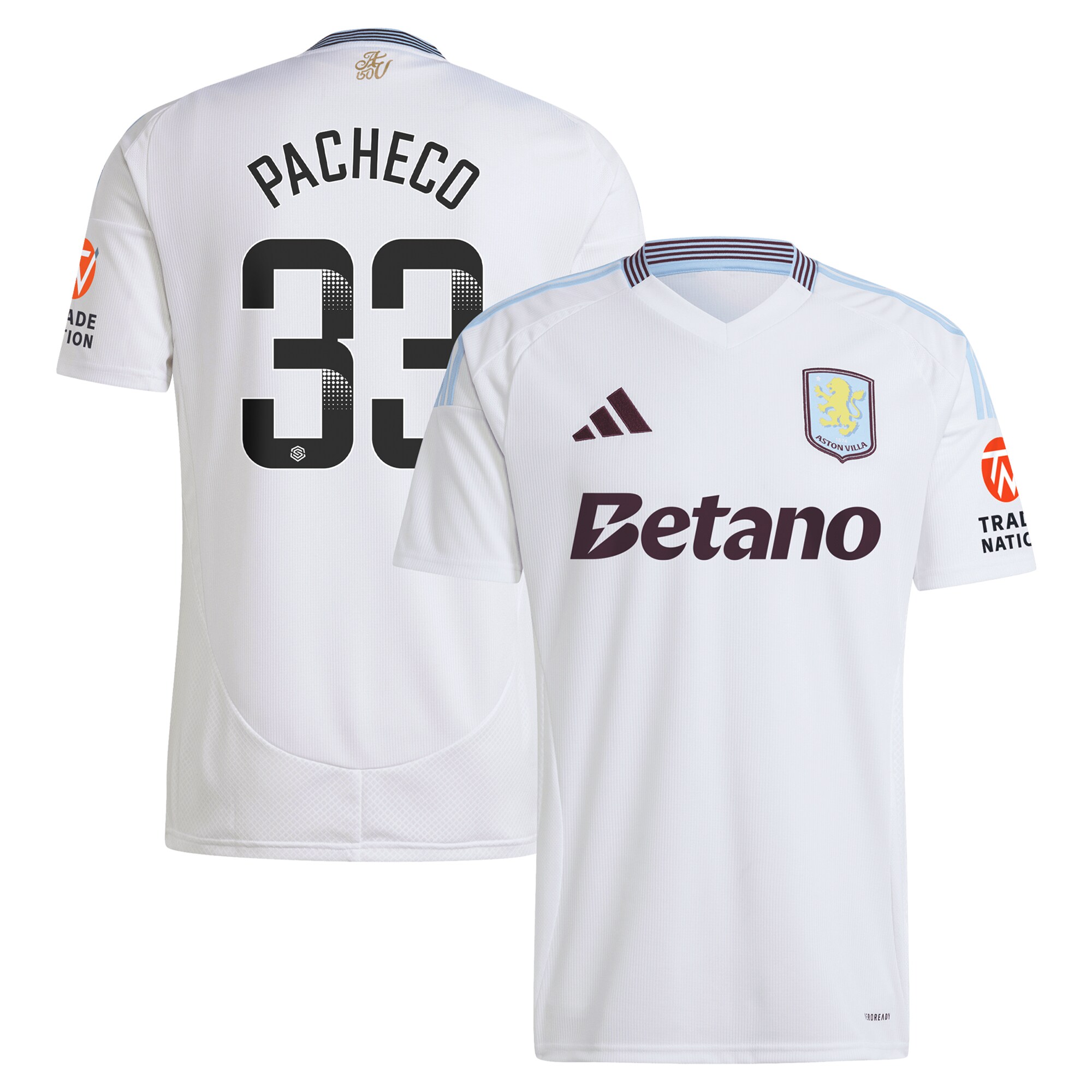 Explore the aston villa wsl adidas away shirt 2024-25 with pacheco 33 printing Collection of Aston Villa jerseys. Authentic, high-quality football shirts for every supporter, available worldwide.
