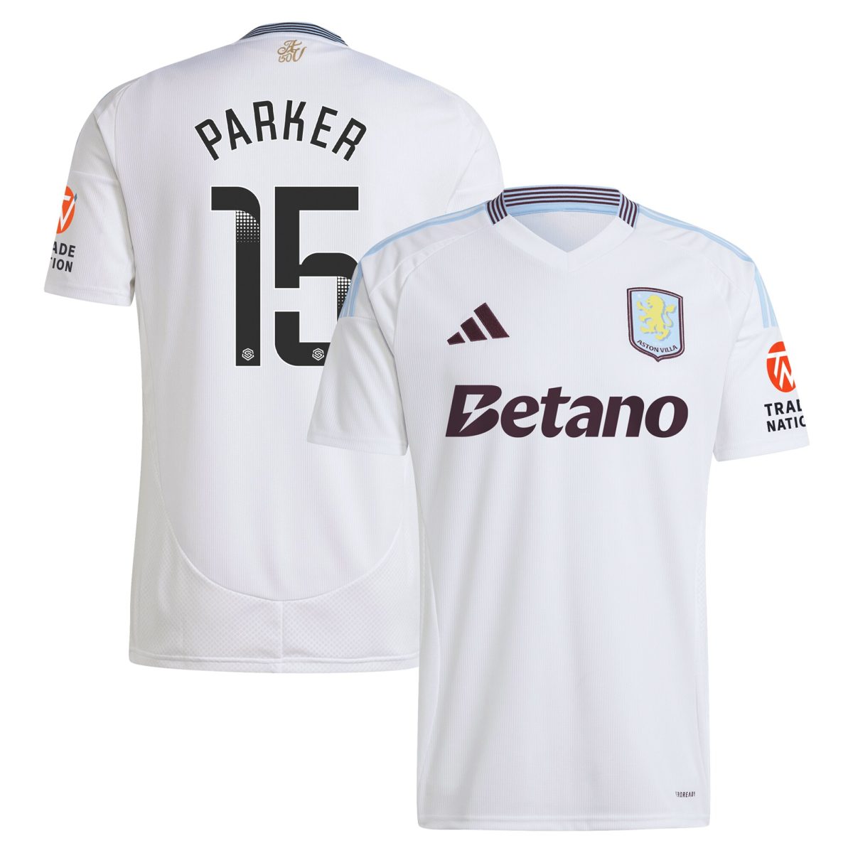 Explore the aston villa wsl adidas away shirt 2024-25 with parker 15 printing Collection of Aston Villa jerseys. Authentic, high-quality football shirts for every supporter, available worldwide.