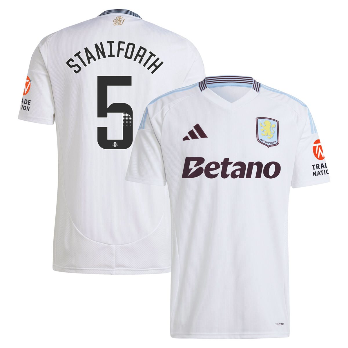 Explore the aston villa wsl adidas away shirt 2024-25 with staniforth 5 printing Collection of Aston Villa jerseys. Authentic, high-quality football shirts for every supporter, available worldwide.
