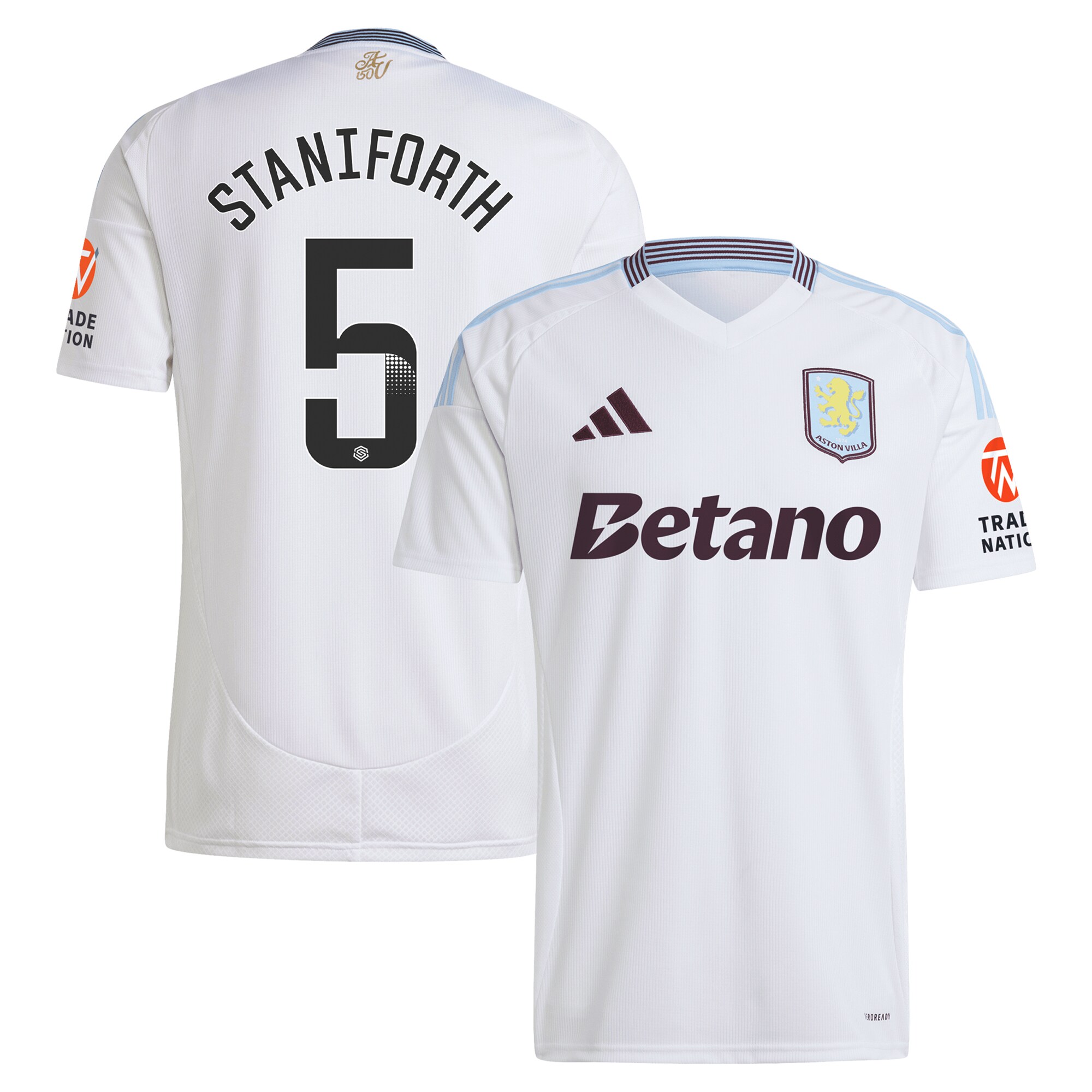 Explore the aston villa wsl adidas away shirt 2024-25 with staniforth 5 printing Collection of Aston Villa jerseys. Authentic, high-quality football shirts for every supporter, available worldwide.