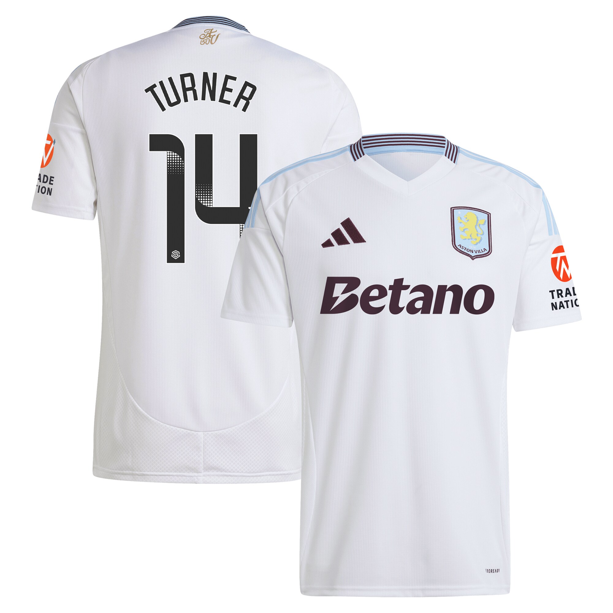 Explore the aston villa wsl adidas away shirt 2024-25 with turner 14 printing Collection of Aston Villa jerseys. Authentic, high-quality football shirts for every supporter, available worldwide.