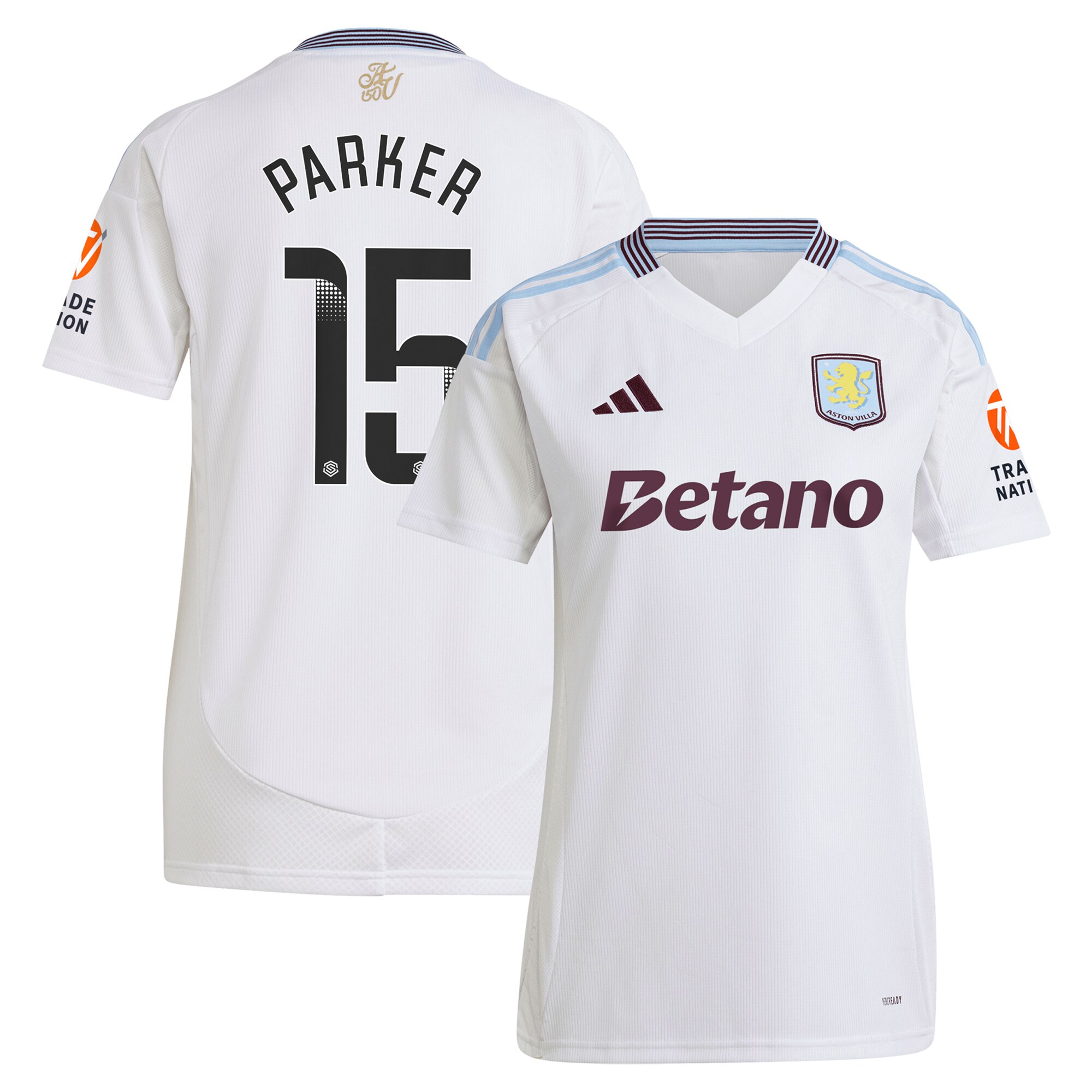 Explore the aston villa wsl adidas away shirt 2024-25 – womens with parker 15 printing Collection of Aston Villa jerseys. Authentic, high-quality football shirts for every supporter, available worldwide.