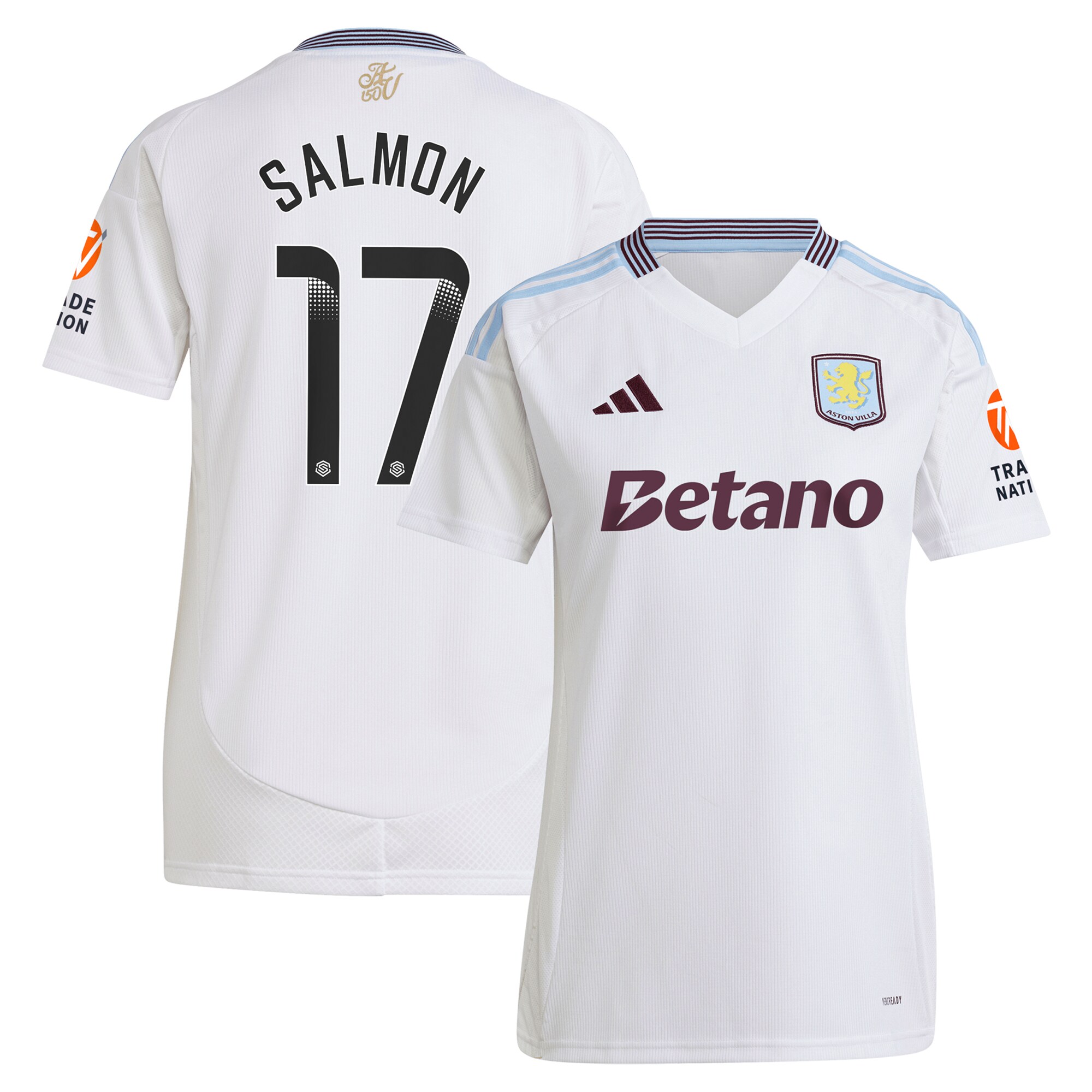Explore the aston villa wsl adidas away shirt 2024-25 – womens with salmon 17 printing Collection of Aston Villa jerseys. Authentic, high-quality football shirts for every supporter, available worldwide.