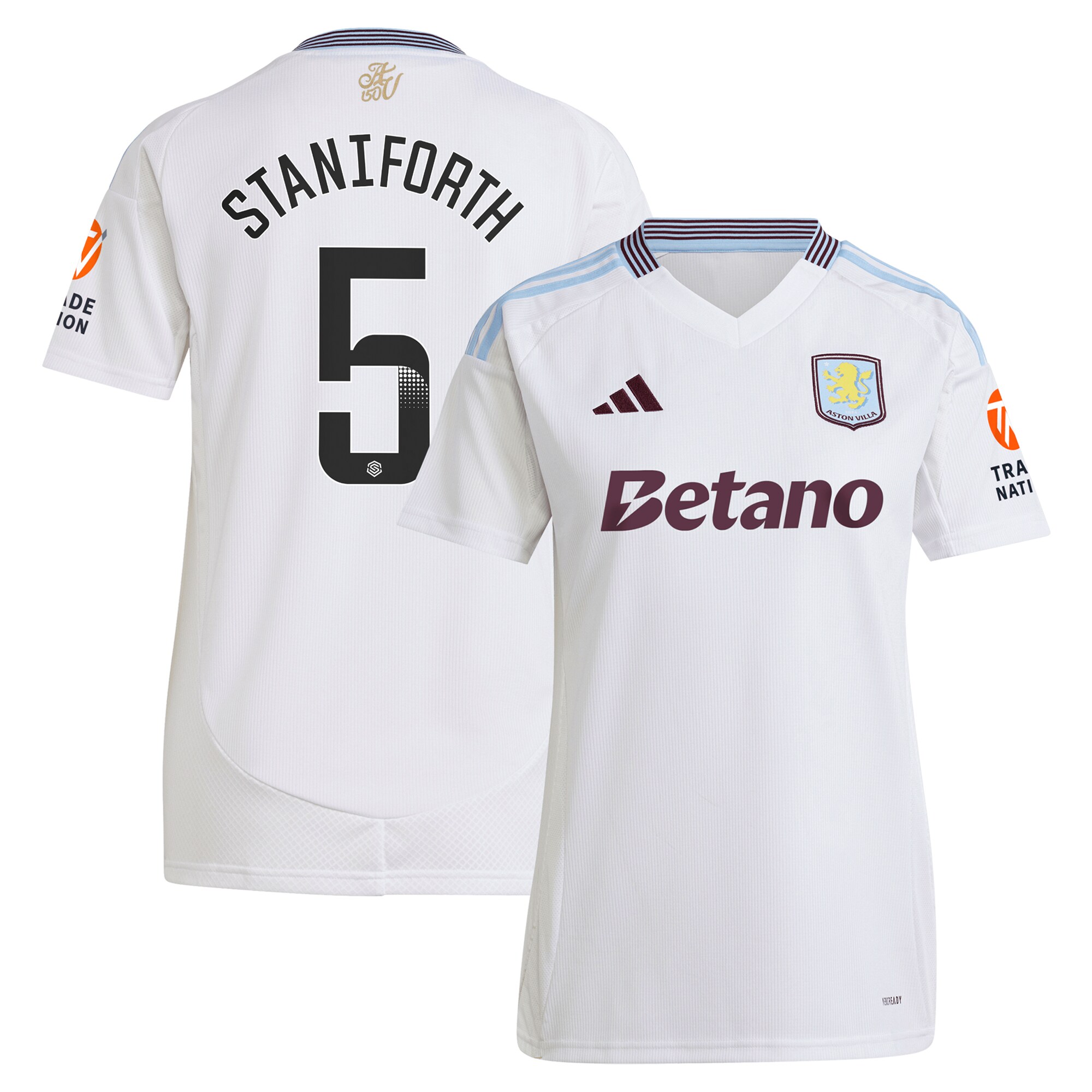 Explore the aston villa wsl adidas away shirt 2024-25 – womens with staniforth 5 printing Collection of Aston Villa jerseys. Authentic, high-quality football shirts for every supporter, available worldwide.